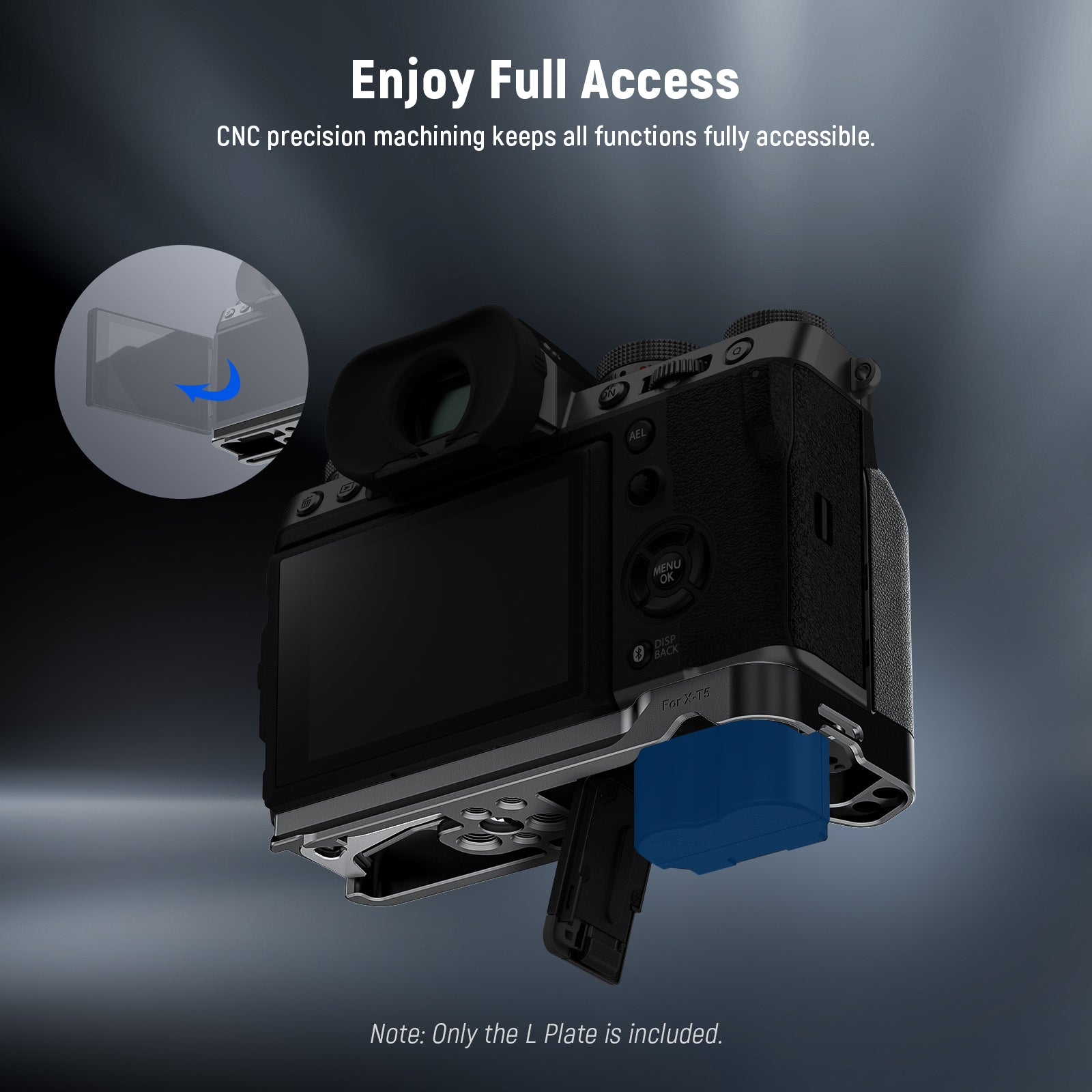 NEEWER CA099 L Plate Handgrip for Fujifilm X-T5 Camera - Compatible with Tripod Mount & Vertical Shooting - Perfect for Photography, Vlogging, and Outdoor Adventures