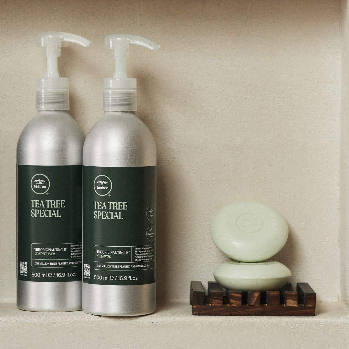 Natural Tea Tree Shampoo Bar for Dandruff & Scalp Care - Vegan, Sulfate-Free Hair Cleanser for Oily Scalp & Itchy Head - Perfect for Travel, Camping & Zero Waste Lifestyle