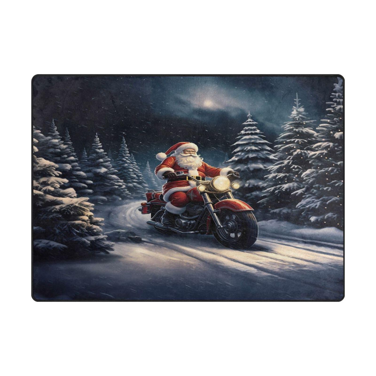 ALAZA Santa Claus Christmas Tree Winter Xmas Area Rug - 5'3