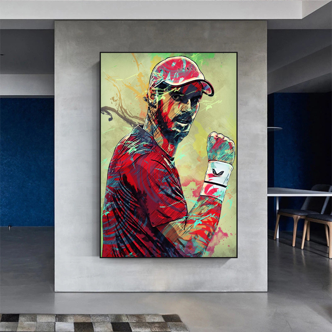 Andy Murray Tennis Legend Canvas Wall Art - Premium Sports Decor for Home, Office & Man Cave - Perfect Gift for Tennis Fans & Athletes