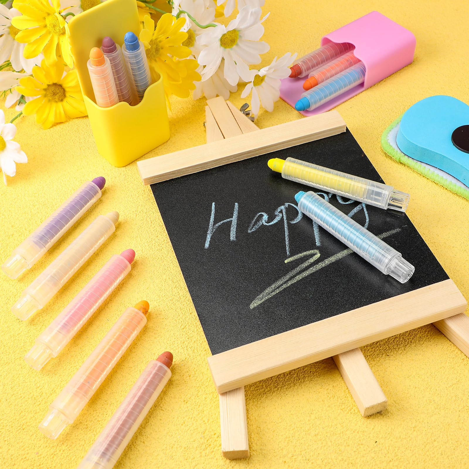 Dustless Chalk Set - 149 Pcs Non-Toxic Washable Chalk for Kids & Teachers | White & Multicolor Chalk with Magnetic Holder | Perfect for Classroom, Home Chalkboard, Drawing & Writing | Back to School Learning Supplies