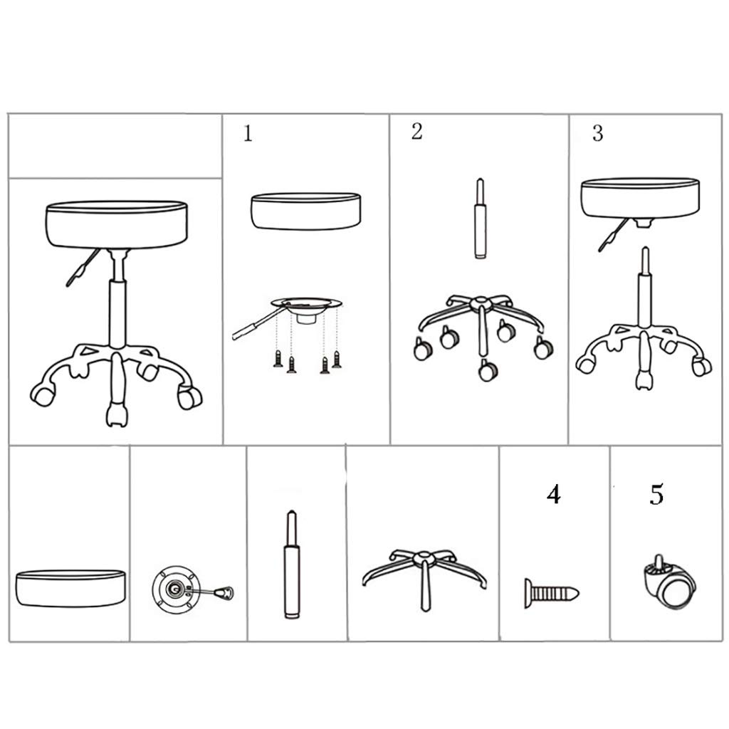 Hydraulic Makeup Stool with PU Wheels - Adjustable Beauty Salon Stool for Tattoo, Spa & Workbench - Silent Swivel & Sipi Fabric - White (Set of 2) - Perfect for Salon, Home Makeup & Tattoo Studios