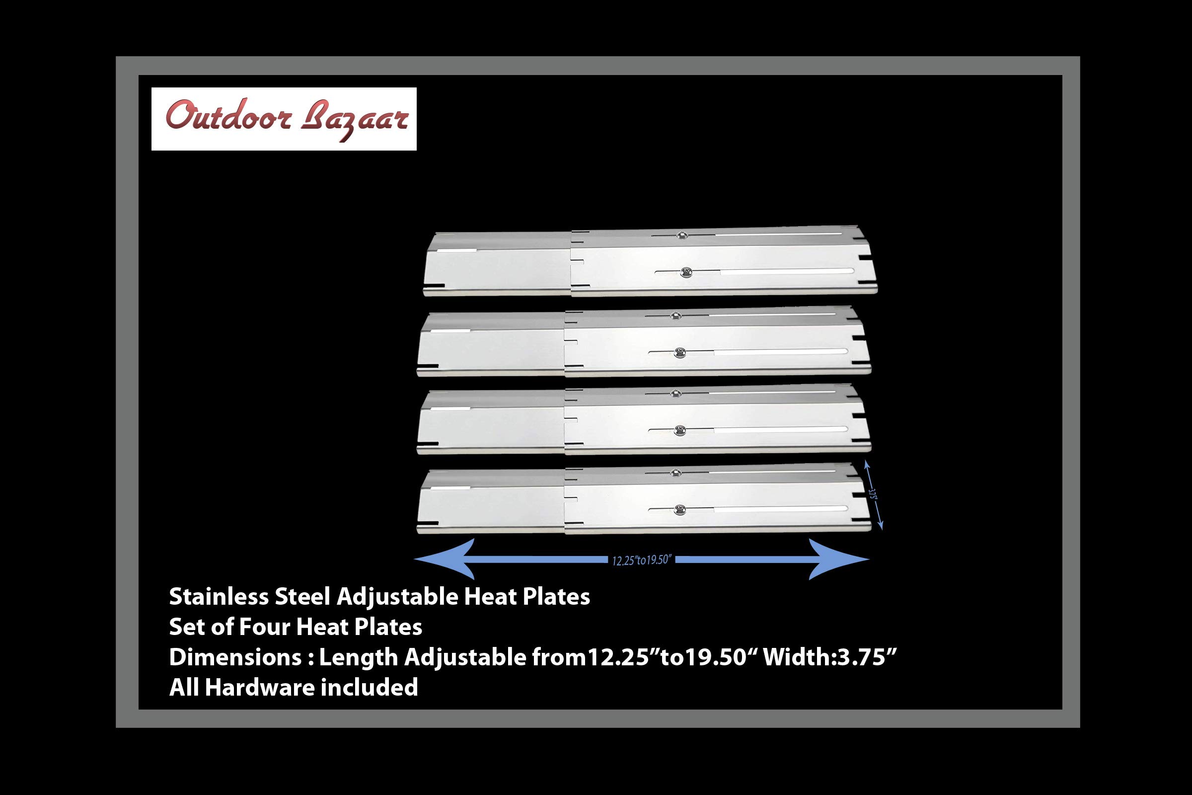 4-Piece Stainless Steel Heat Plate Set with Burners & Crossover Channels - Durable Commercial Kitchen Equipment for Restaurants, Catering & Outdoor Cooking