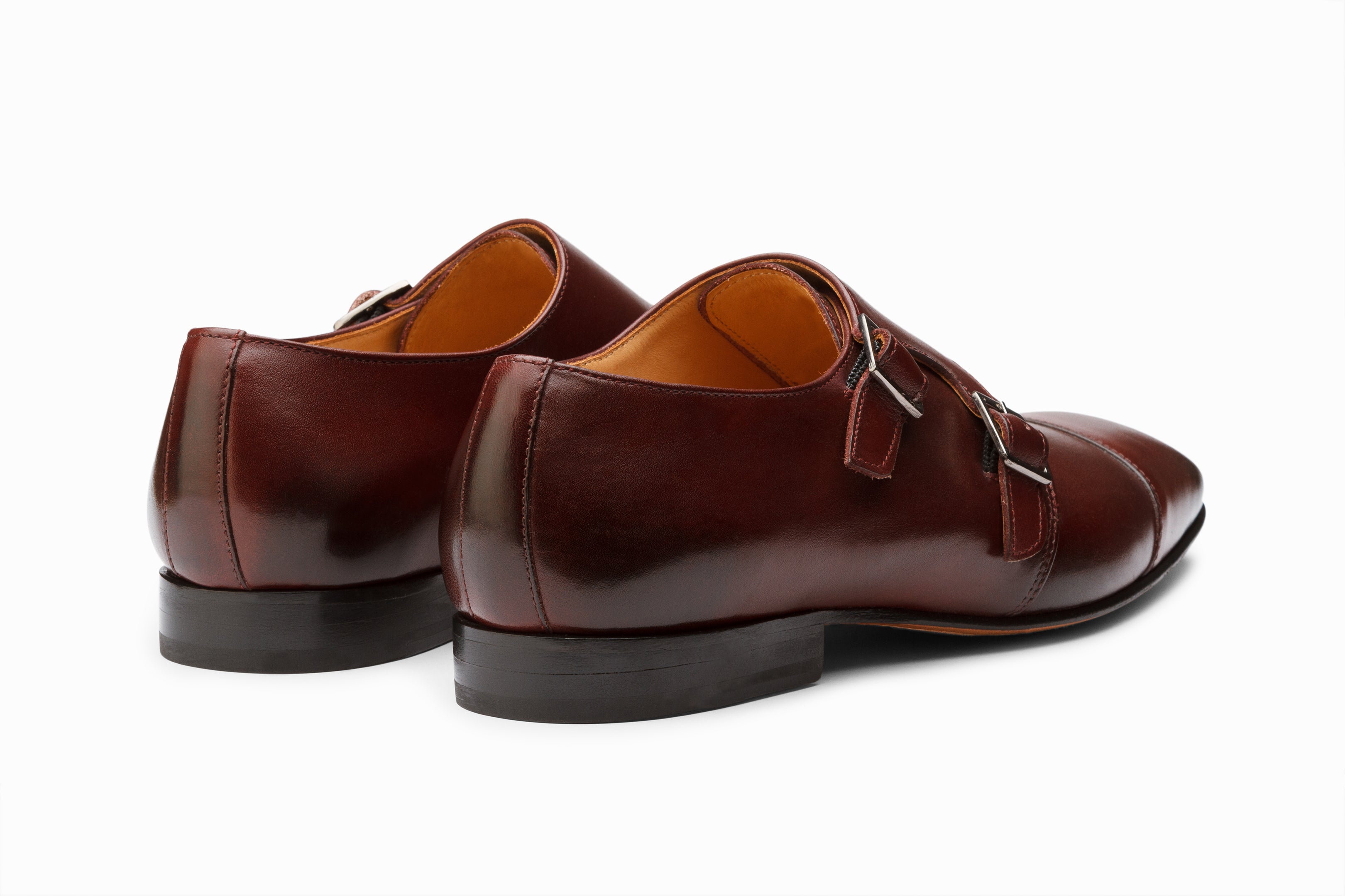 Premium Burgundy Off-Centered Double Monk Strap Dress Shoes for Men - Elegant Formal & Business Attire for Weddings, Office & Special Occasions