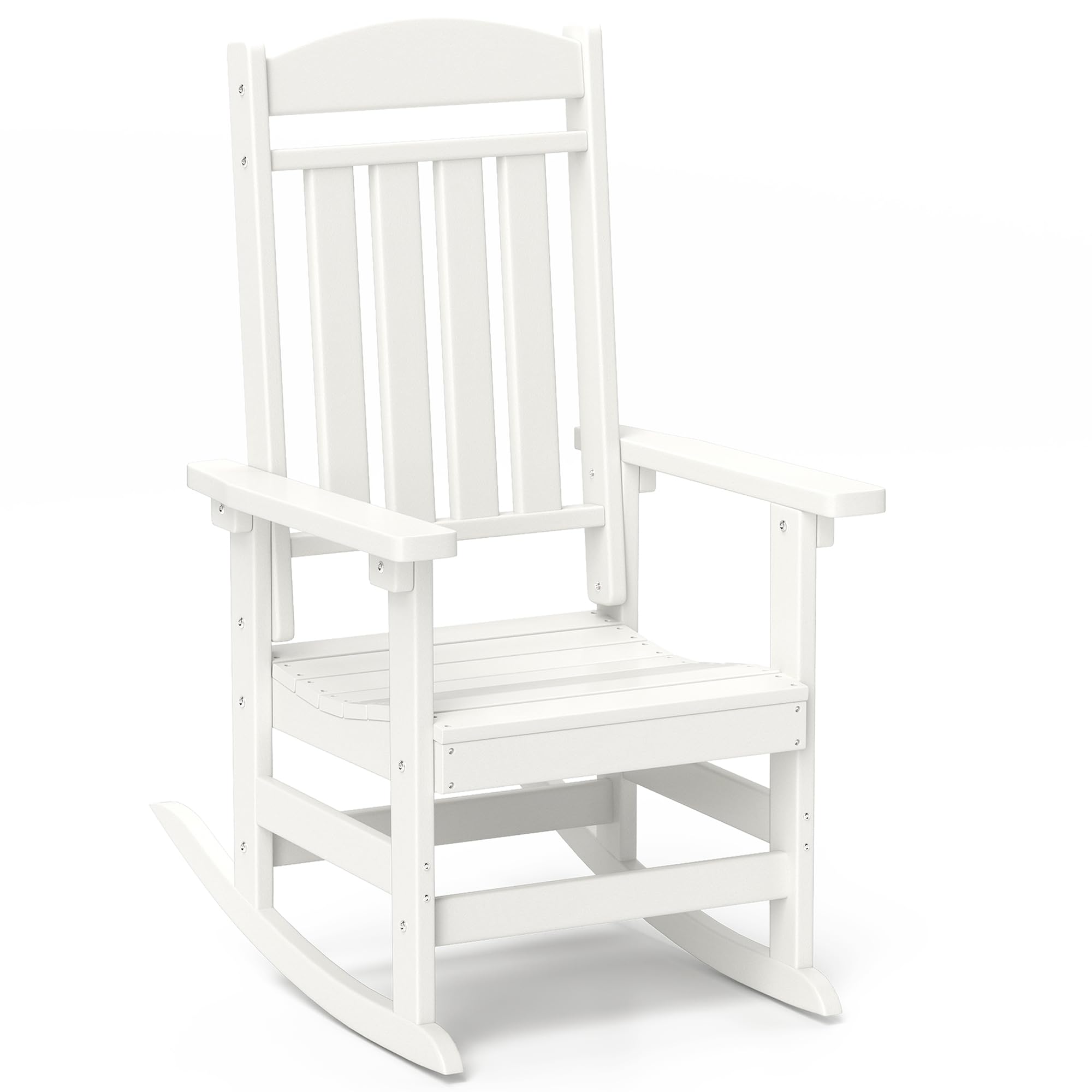 Premium Outdoor Rocking Chairs - Oversized High Back Patio Rocking Chairs for Porch, Garden & Backyard - All-Weather Durable White Rocking Chairs for Relaxing Outside - Perfect for Lounging, Reading & Enjoying Nature