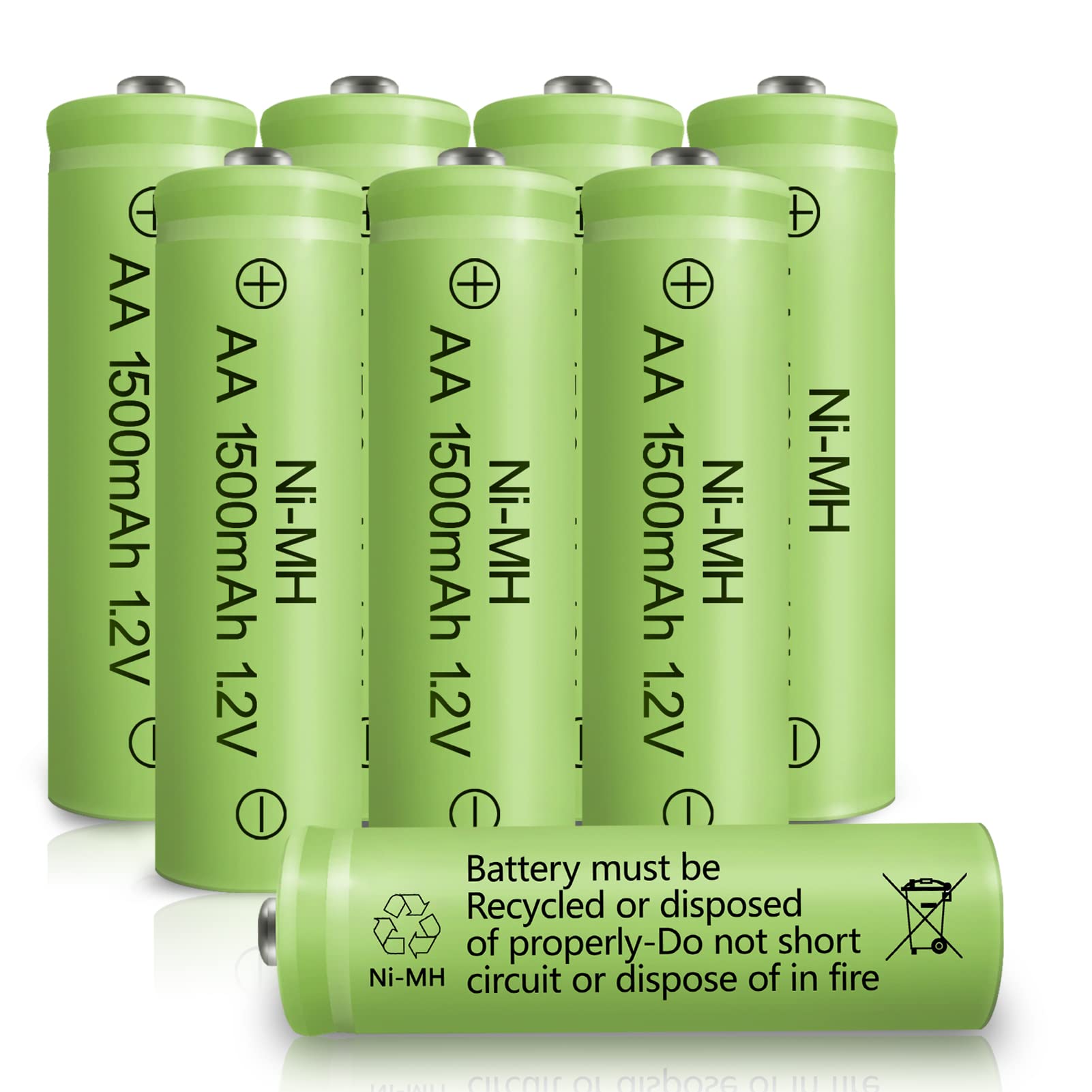 High Capacity 1.2V AA Rechargeable NiMH Batteries (1500mAh, 8-Pack) - Low Self Discharge for Solar Lights, Lanterns & String Lights | Perfect for Outdoor, Emergency & Decorative Lighting