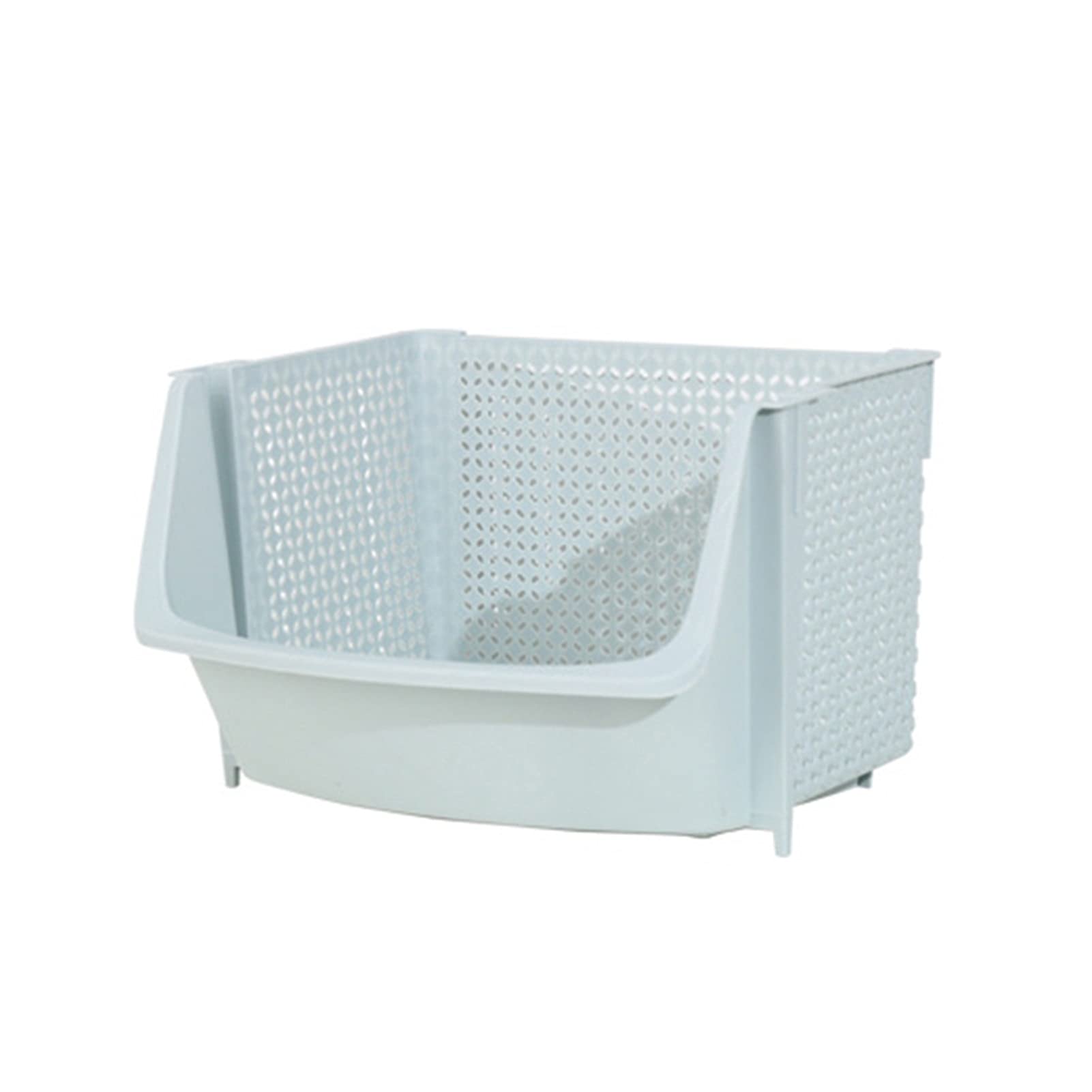 Blue Plastic Sink Colander Strainer Basket - Multi-Functional Kitchen Drain Basket for Vegetables, Fruits & Organizing - Stackable Hollow Design Storage Rack - Perfect for Washing, Draining & Organizing Produce in Sink