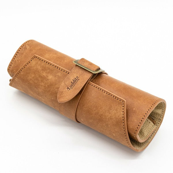 Premium MAYA Leather Roll Pen Case - Handcrafted Leather Pencil Holder for Artists & Writers - Perfect for Travel, Office & School Supplies Organization
