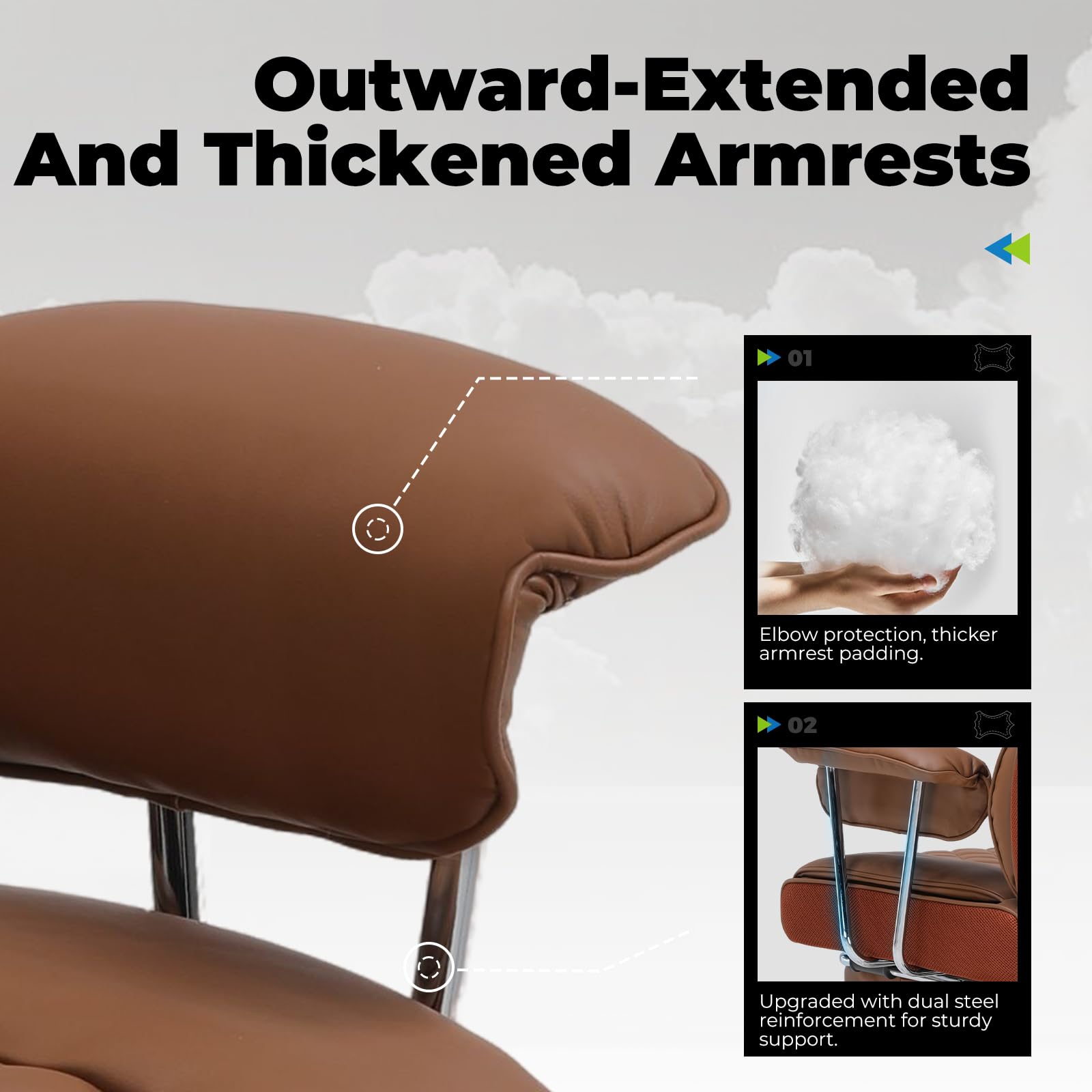 COMHOMA Big and Tall Office Chair - High Back Ergonomic Executive Chair with Footrest & Lumbar Support | Premium Leather Gaming Chair for Home & Office | Perfect for Long Work Hours, Gaming Sessions and Relaxation