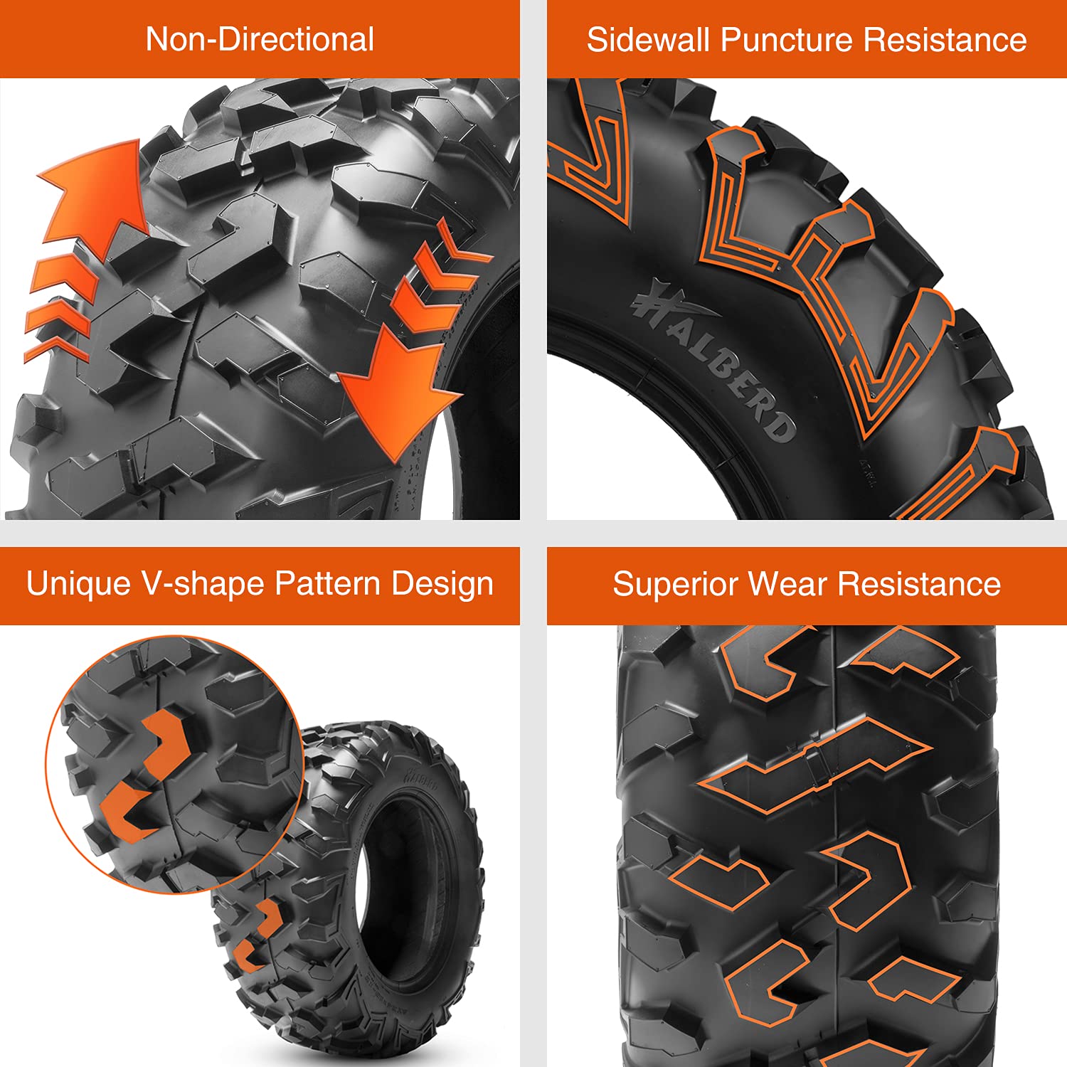 HALBERD 6-Ply ATV Tires 27x11-12 - 6PR All-Terrain Off-Road Tires for ATV/UTV - 20mm Deep Tread for Trail, Sand & Mud (Pack of 1, Tubeless) - Perfect for Off-Roading, Hunting & Farm Work