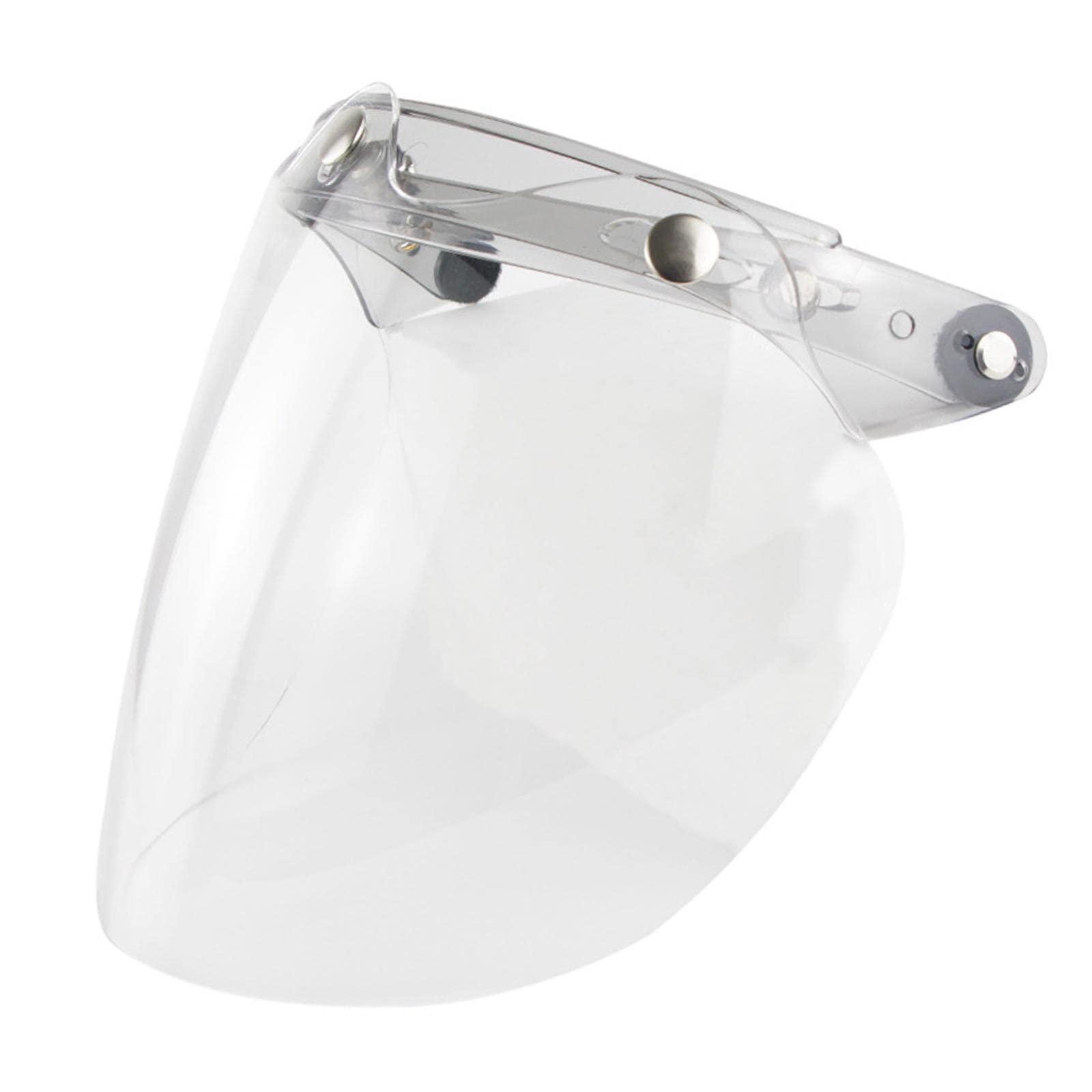 MagiDeal Motorcycle 3-Snap Visor - Durable Clear Windscreen Bubble Shield for Full Face Helmets | UV Protection & Anti-Fog Design for Riding Comfort in All Weather Conditions