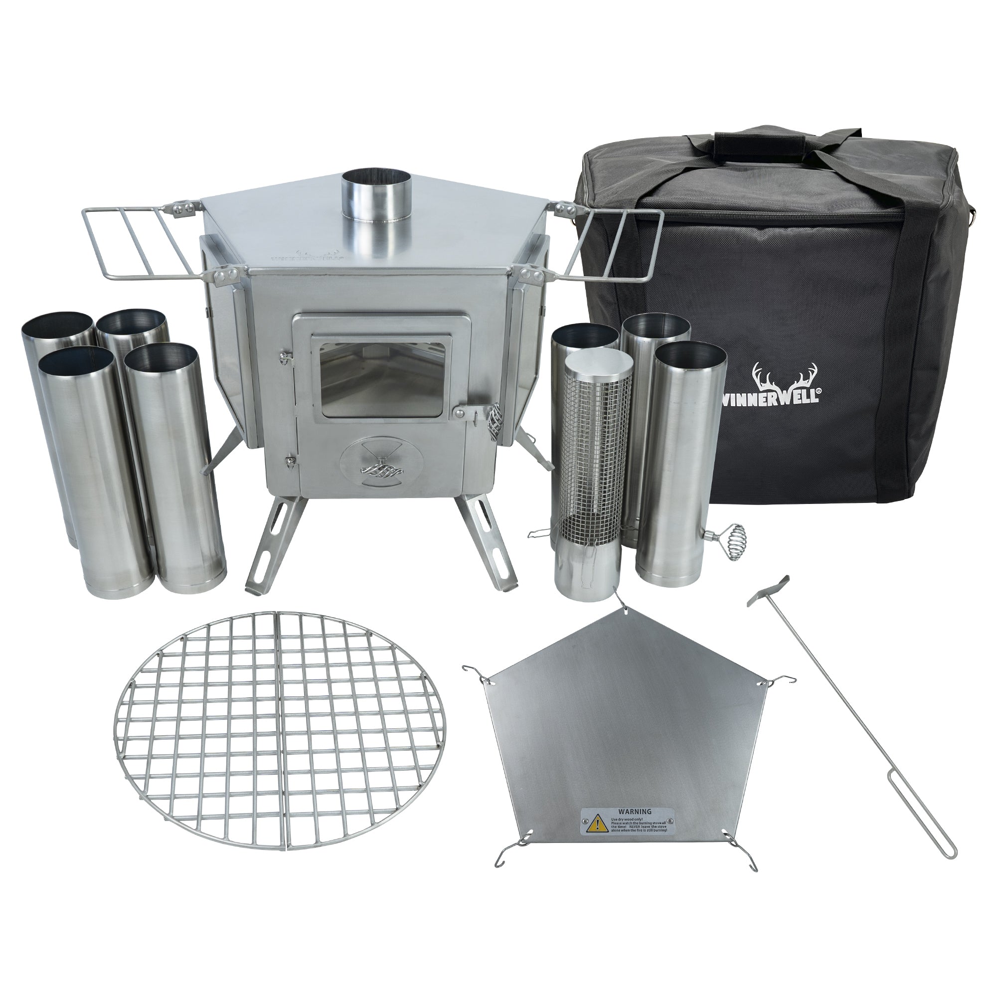 Portable Camping Stove - Compact & Lightweight Pentagon Stove for Outdoor Cooking, Backpacking, Hiking & Emergency Preparedness
