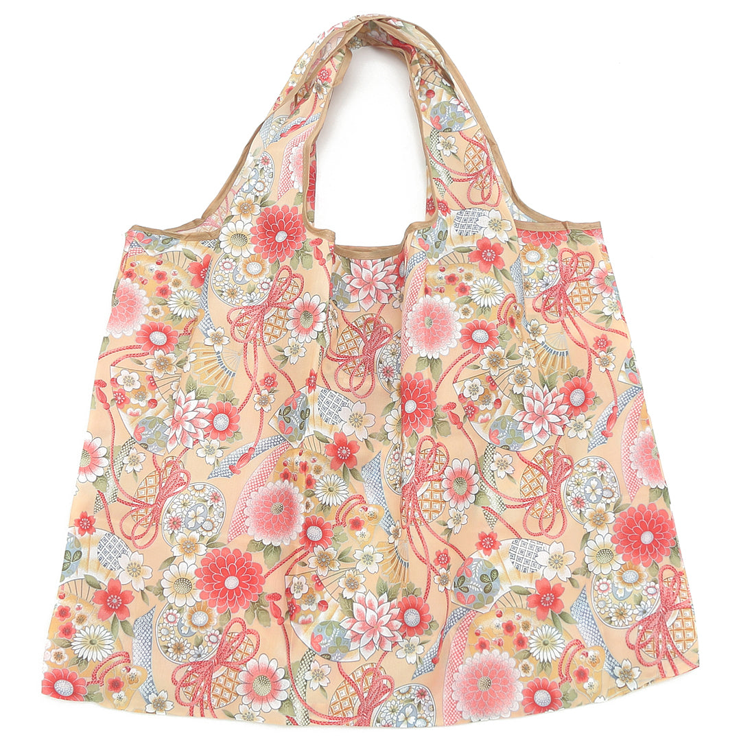 Jackie Asian Beige Foldable Tote Bag - Stylish & Portable Handbag for Travel, Shopping, and Everyday Use
