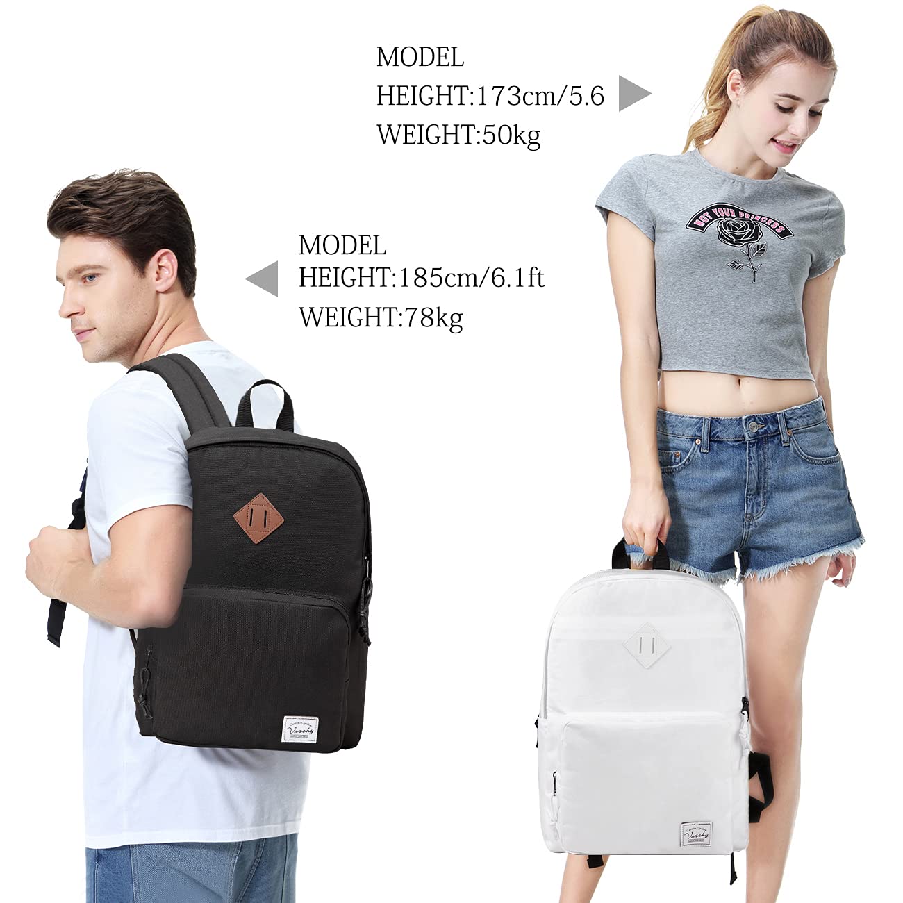 VASCHY Ultra Lightweight School Backpack for Men, Women, Teens & Kids - Durable Bookbag for College, High School & Travel - Black (Perfect for Students, Commuters & Everyday Use)