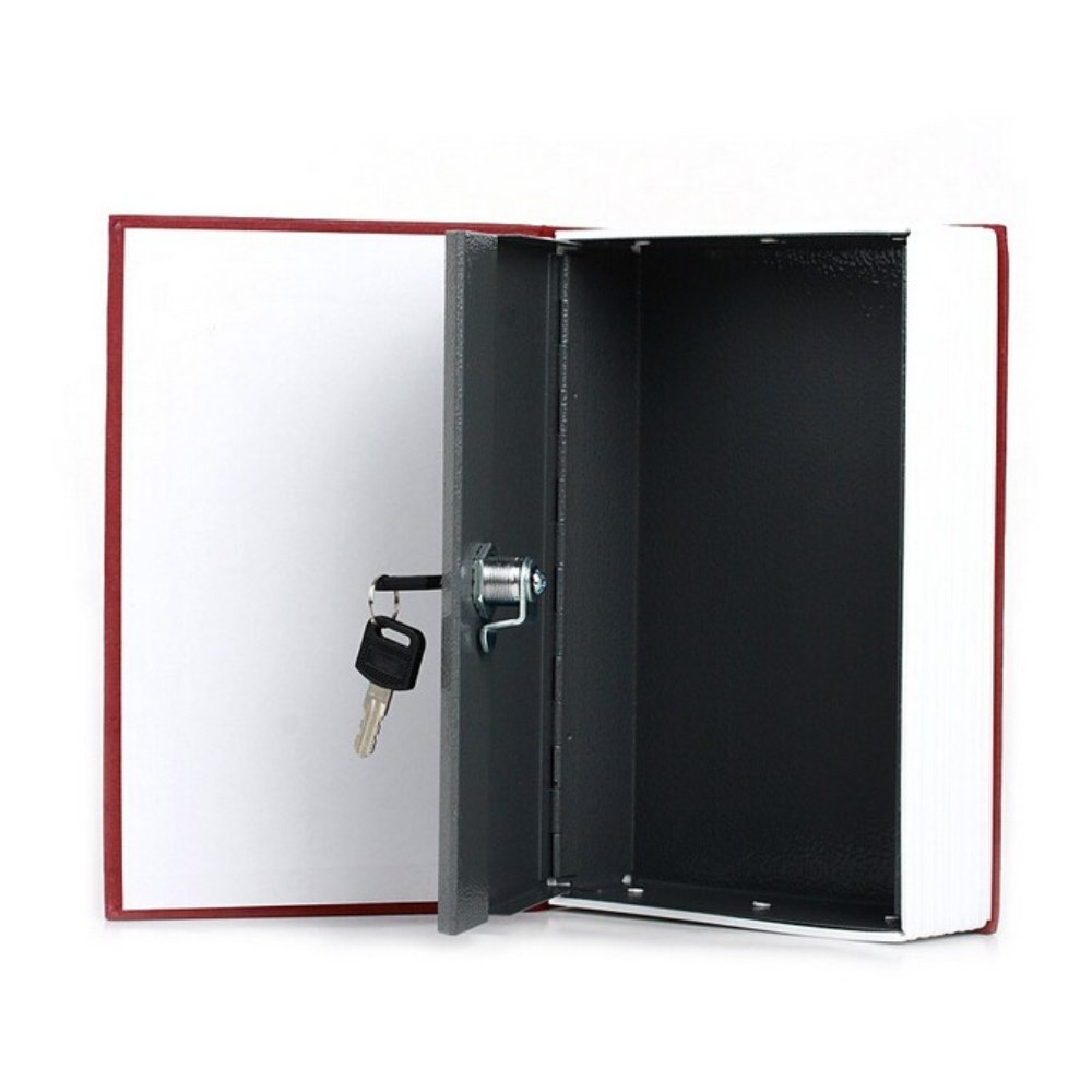 Hidden Security Safe Box - Small Black Dictionary Book Safe for Cash, Jewelry & Valuables - Perfect for Home, Office & Travel Security