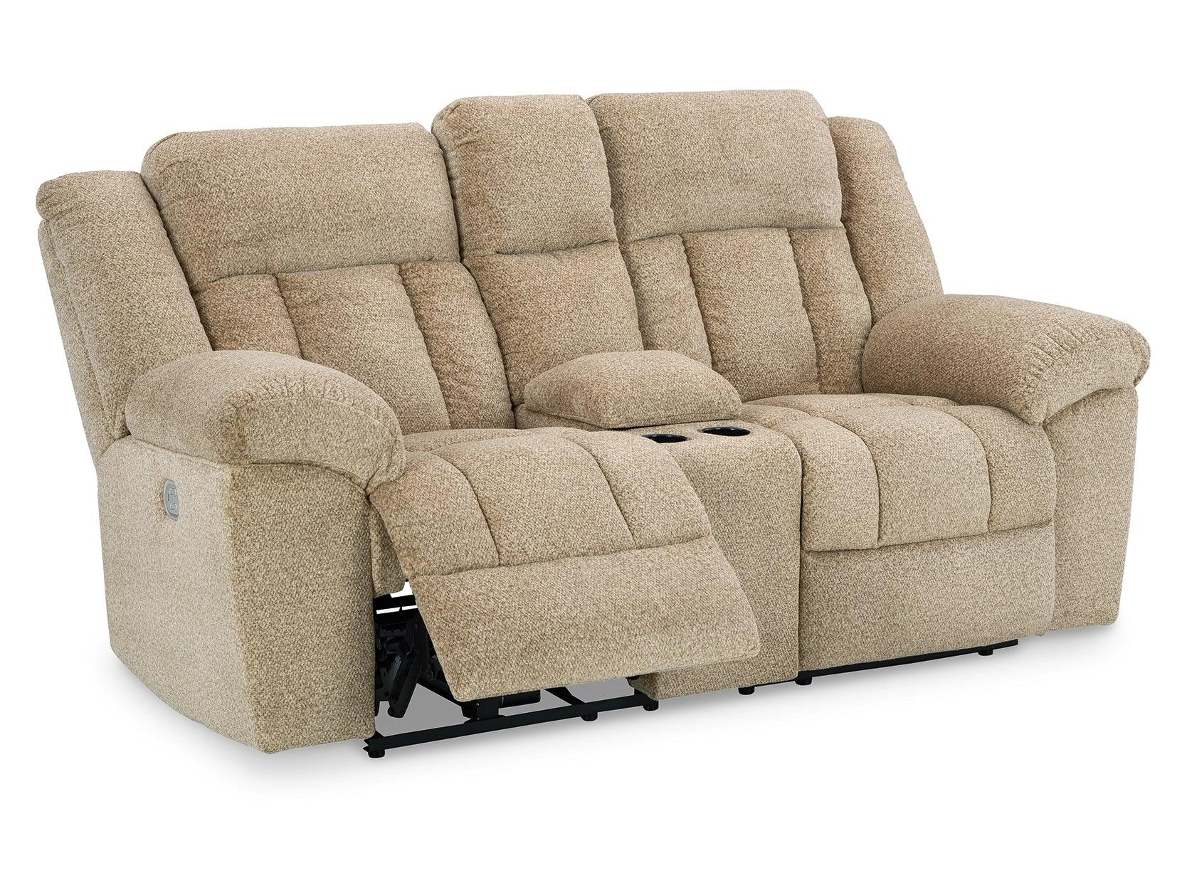 Tip Off Wheat Loveseat Recliner - Comfortable 2-Seater Reclining Sofa for Living Room, Home Theater & Family Room Relaxation