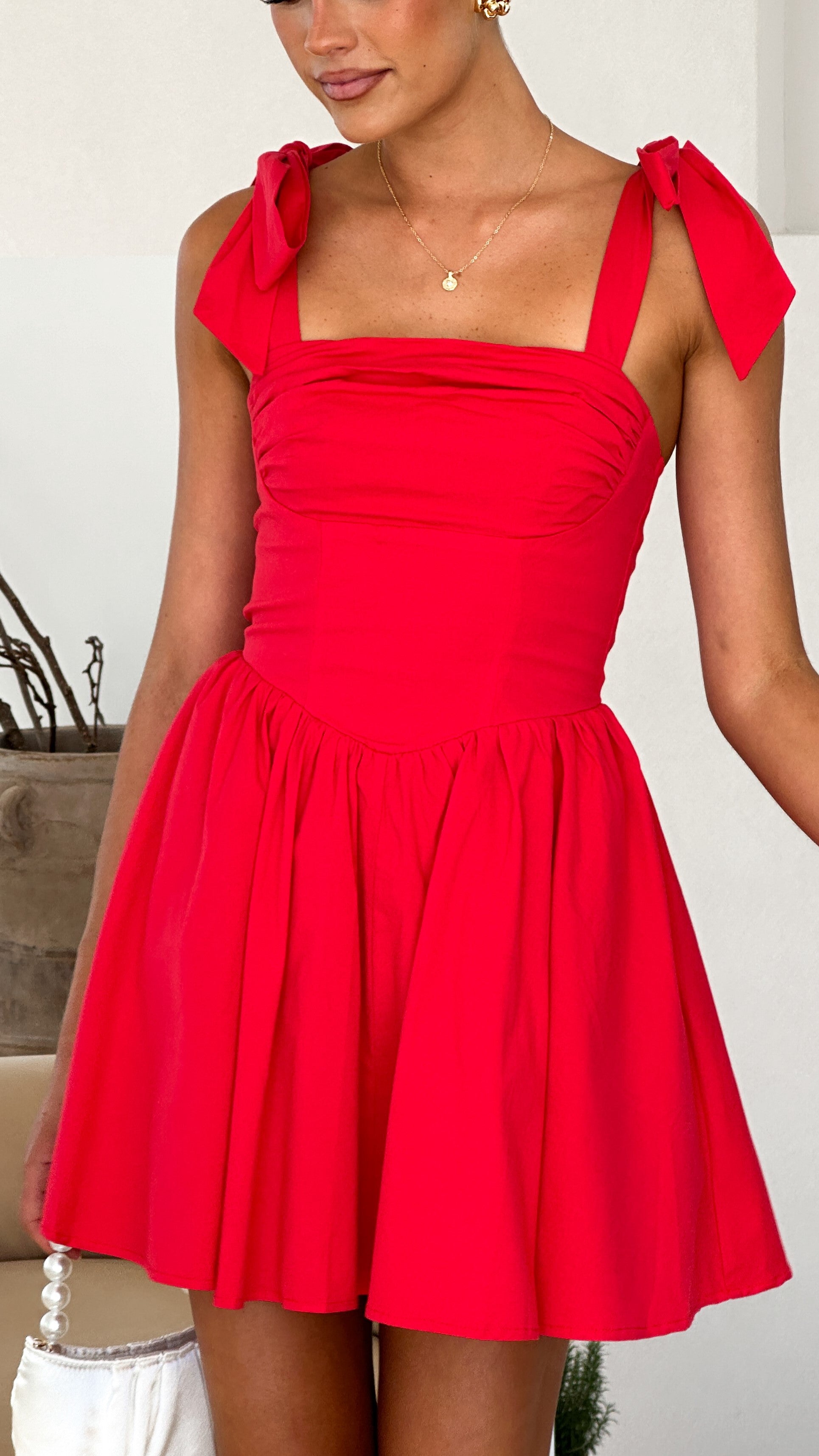 Haisley Mini Dress - Red Flowy Summer Dress for Women | Casual & Party Wear | Perfect for Beach, Date Night & Vacation