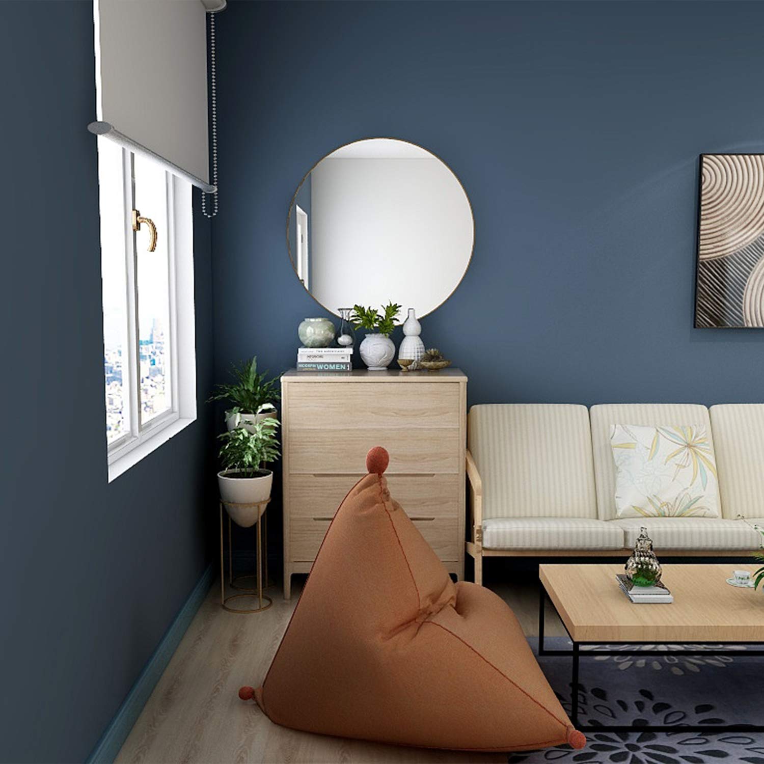 LYNSLIM 24 Inch Golden Metal Frame Round Vanity Mirror - Decorative Wall Mirror for Bedroom, Bathroom, Living Room & Entryway | Perfect for Makeup, Home Decor & Full-Length Viewing