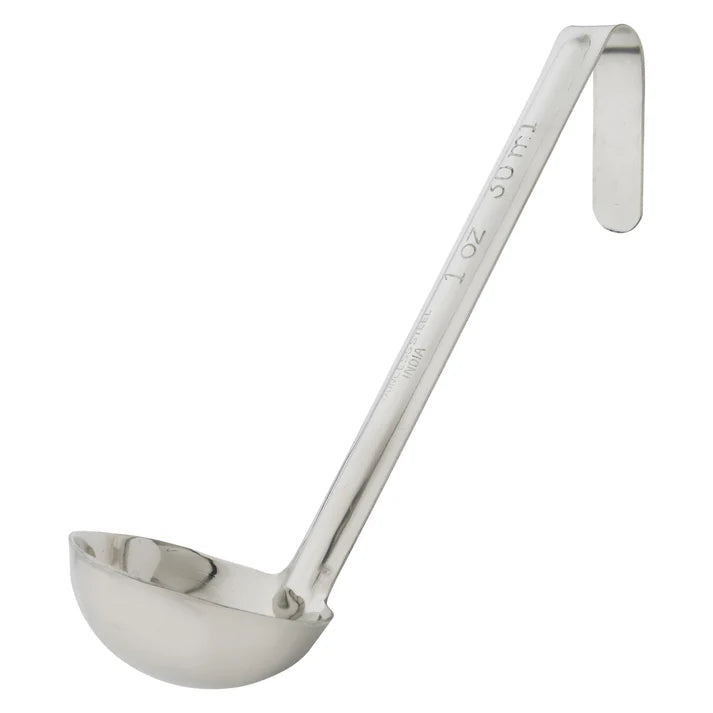 Winco 1 Oz Short Handle Ladle - Stainless Steel Soup Spoon with Ergonomic Grip - Perfect for Cooking, Serving Soups, Sauces, and Dressings in Restaurants & Home Kitchens