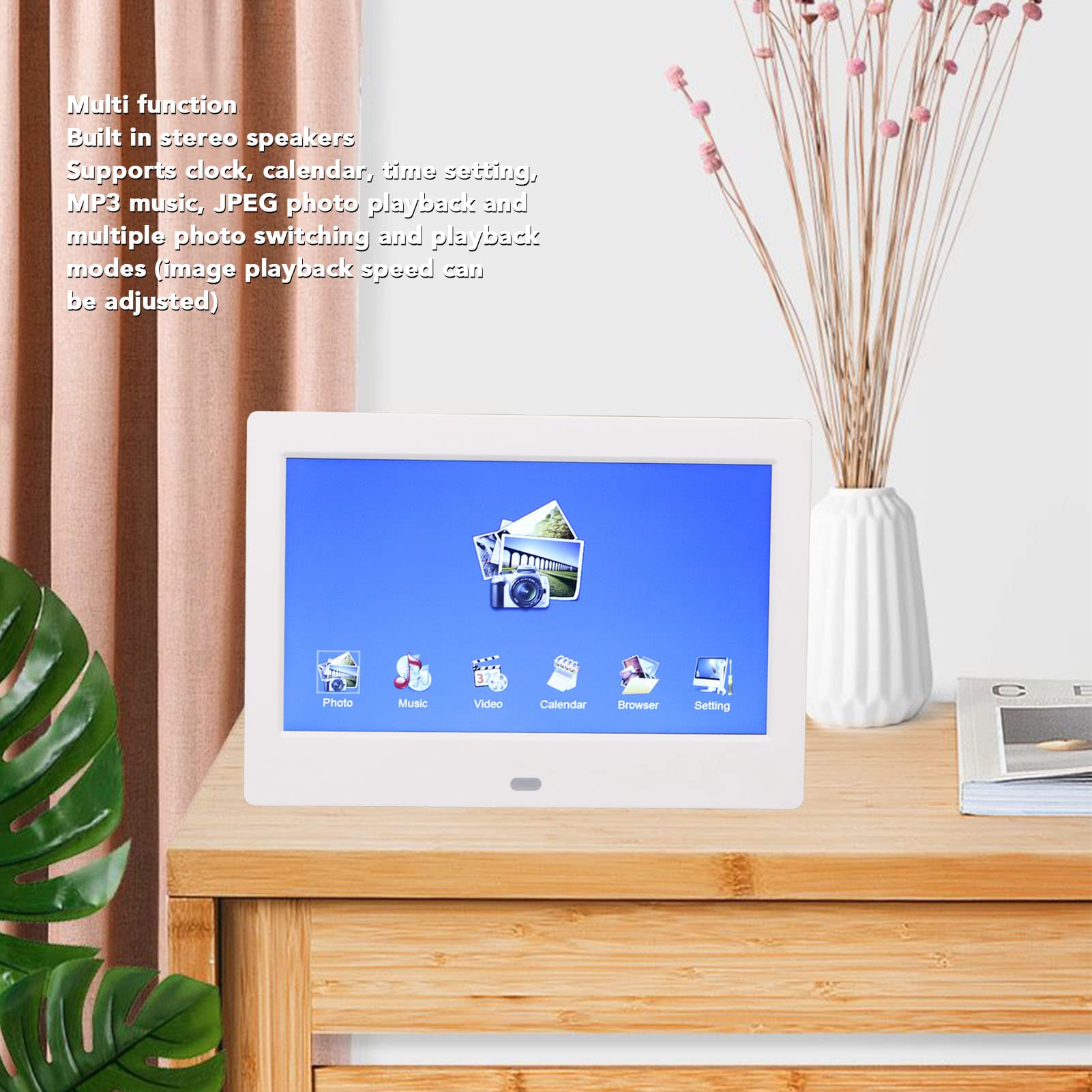 7 Inch Digital Photo Frame with Calendar - HD Display for Picture & Video Slideshow | Perfect for Home, Office & Gift Giving