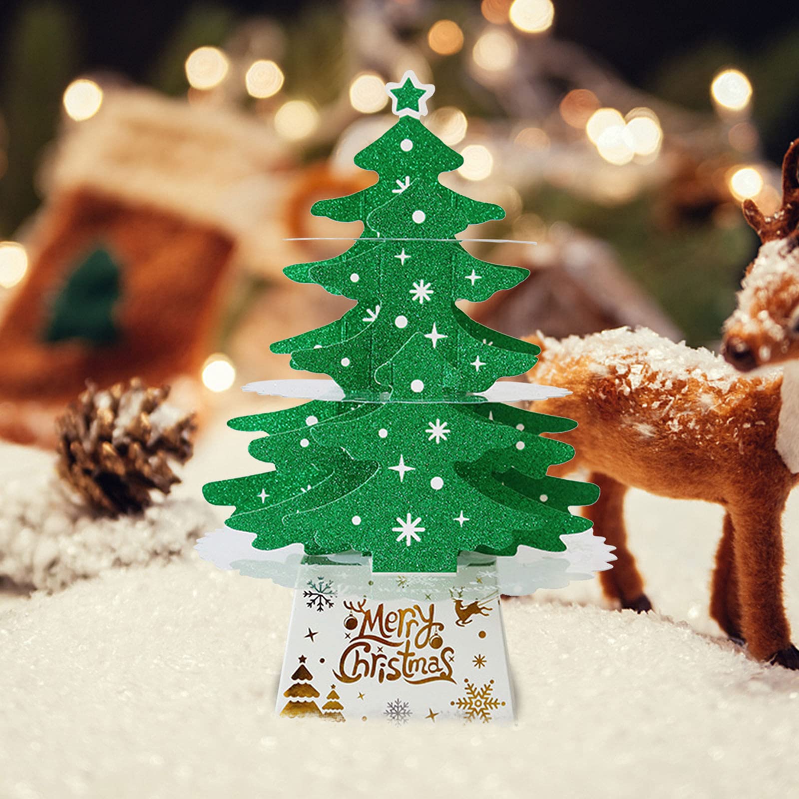 Mini LED Christmas Tree with Lights - Small Desktop Holiday Decor for Home, Office, Party | Festive Tabletop Decoration with Shiny Ornaments for Christmas, Winter, New Year Celebrations