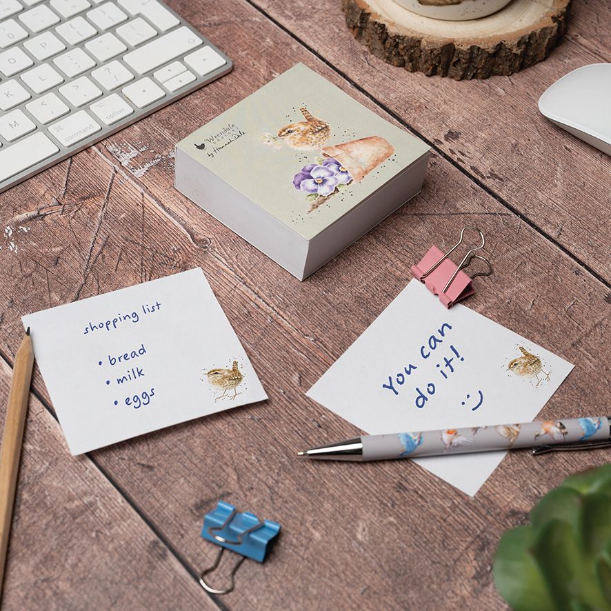 Wrendale Designs Bird Sticky Notes - Pottering About - Cute Bird-Shaped Memo Pads for Office, School & Home Organization - Perfect for Planners, Journals & Bulletin Boards