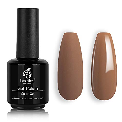 Beetles Gel Polish - Beyonce Caramel 15ml (0.5oz) Soak Off LED Nail Gel - Brown Nail Polish for Manicure & Nail Art | Salon & DIY Home Use | Perfect for Christmas & Holiday Nails