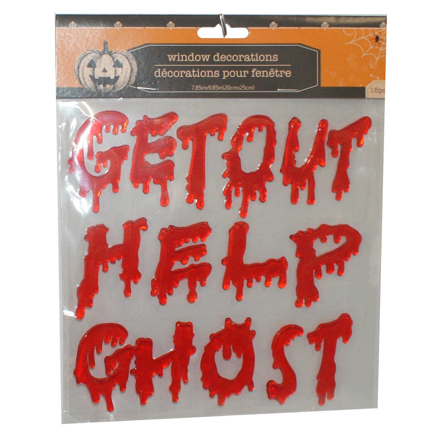 Scary Halloween Window Clings - Bloody Ghost & Horror Decor for Doors, Windows - Perfect for Halloween Party, Haunted House & Spooky Home Decoration