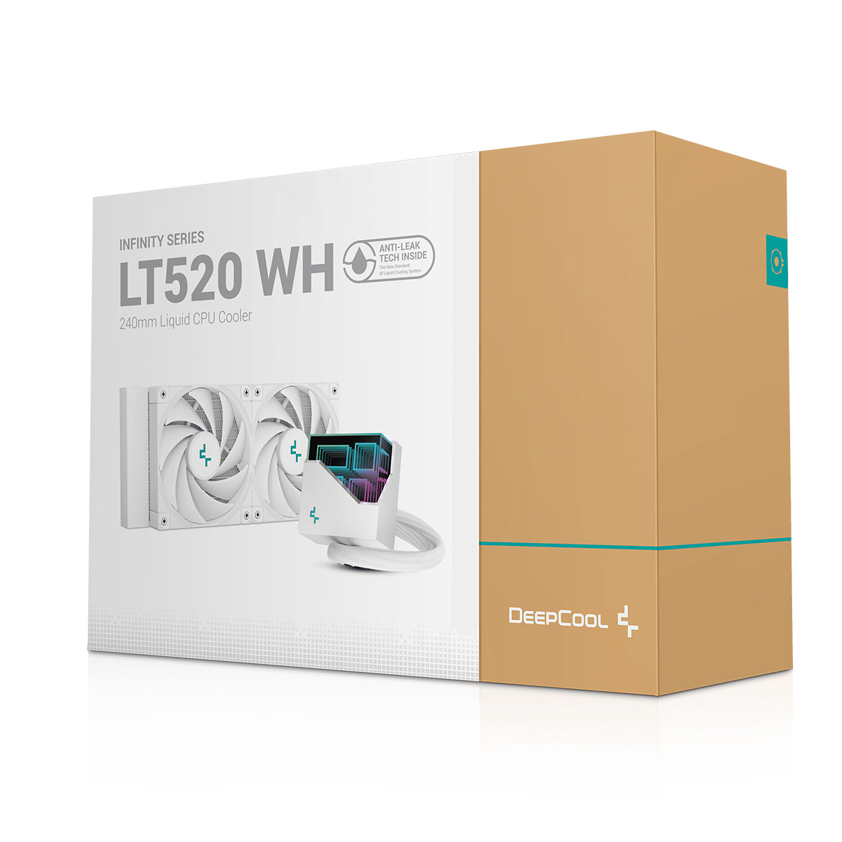 Deepcool LT520 Infinity Mirror 240mm AIO Liquid CPU Cooler - White RGB Lighting | High Performance Cooling for Gaming PC & Workstation | Perfect for Intel/AMD Processors
