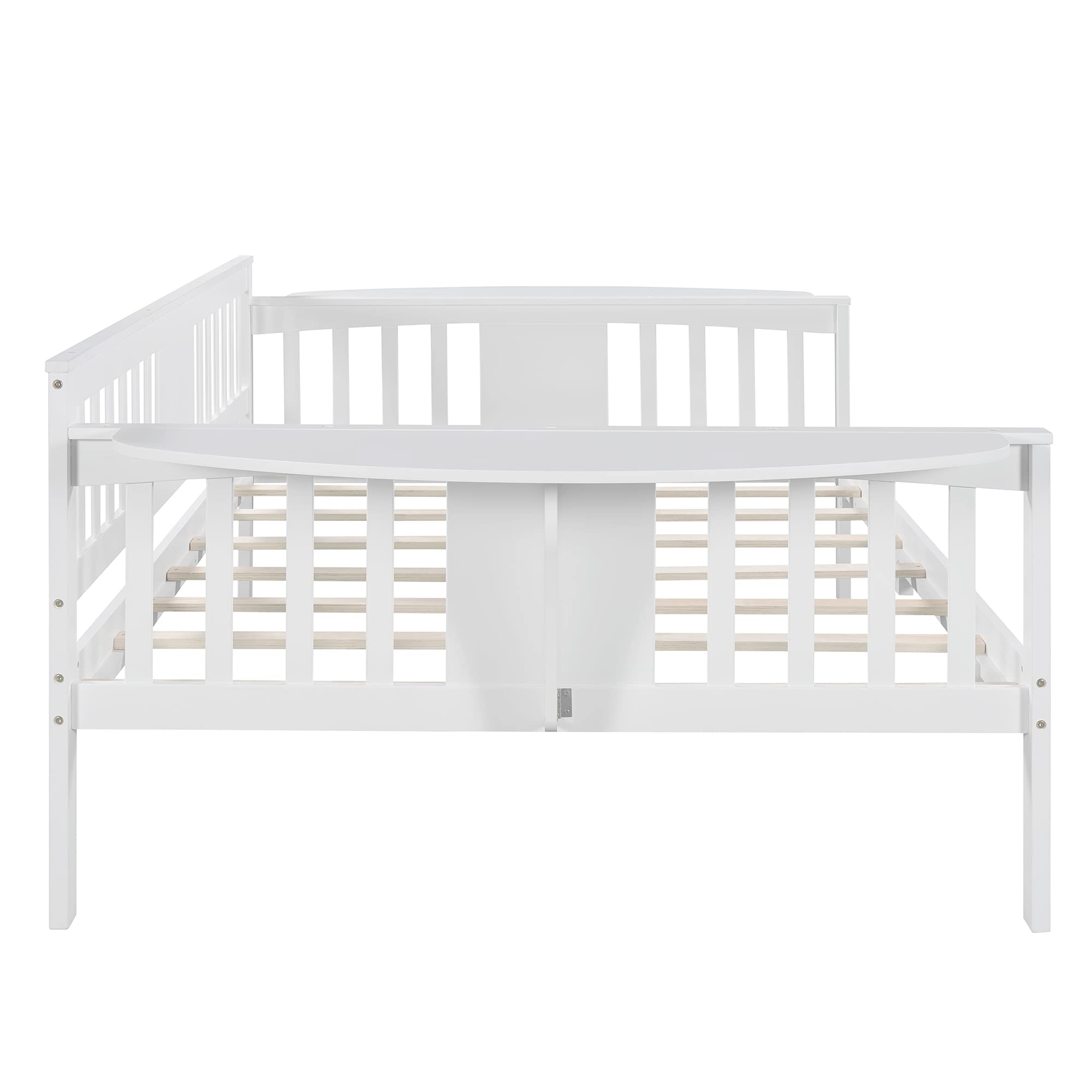Solid Wood Daybed Frame - White Sofa Bed for Bedroom & Living Room - No Box Spring Needed - Perfect for Small Spaces & Guest Rooms