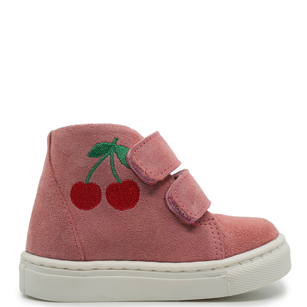 Blublonc Pink Cherry Velcro Baby Sneakers - Soft & Comfortable First Walking Shoes for Toddlers - Perfect for Indoor Play, Outdoor Adventures & Special Occasions