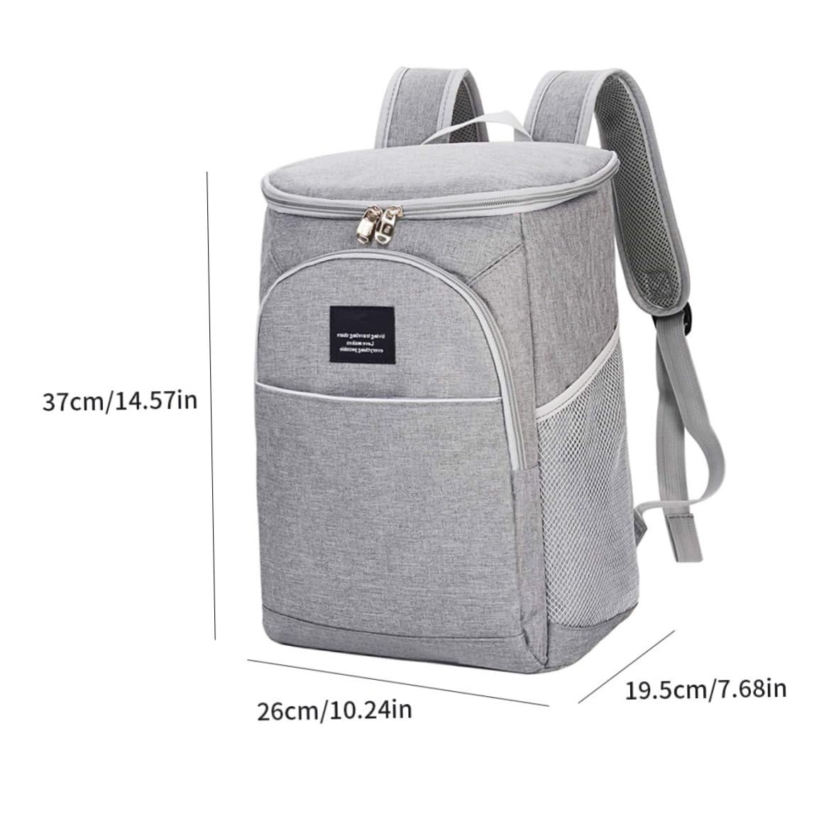 Insulated Cooler Backpack - Lightweight Soft-Sided Cooler Bag for Beach, Picnic, Camping & Lunch - Gray with Club Head Cover - Perfect for Outdoor Adventures, Travel & Sports Events