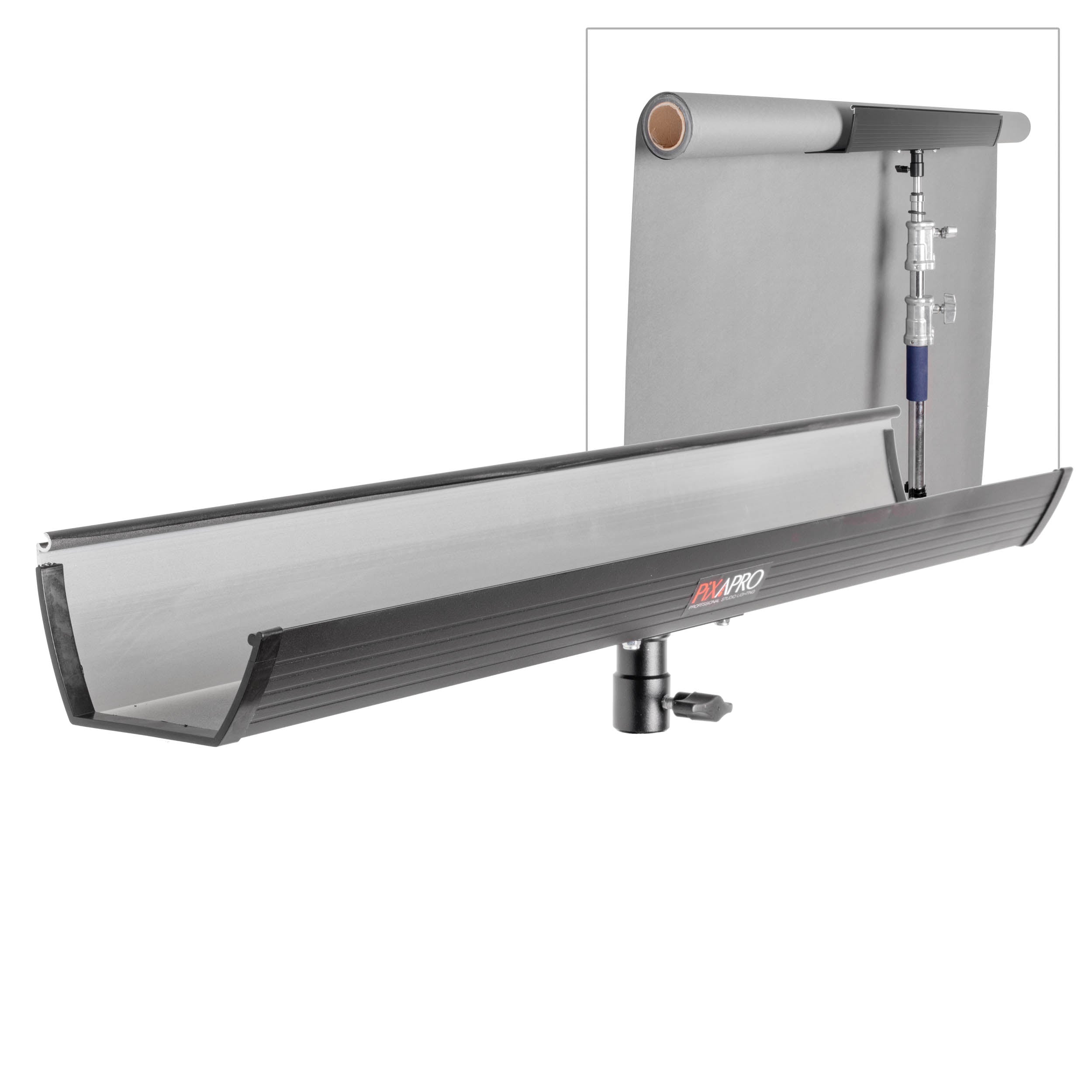 T-Bone Gutter Background Bracket - Heavy Duty Support for Half-Length Seamless Paper & Vinyl Backdrops - Perfect for Photography Studios, Video Productions, and Portrait Sessions