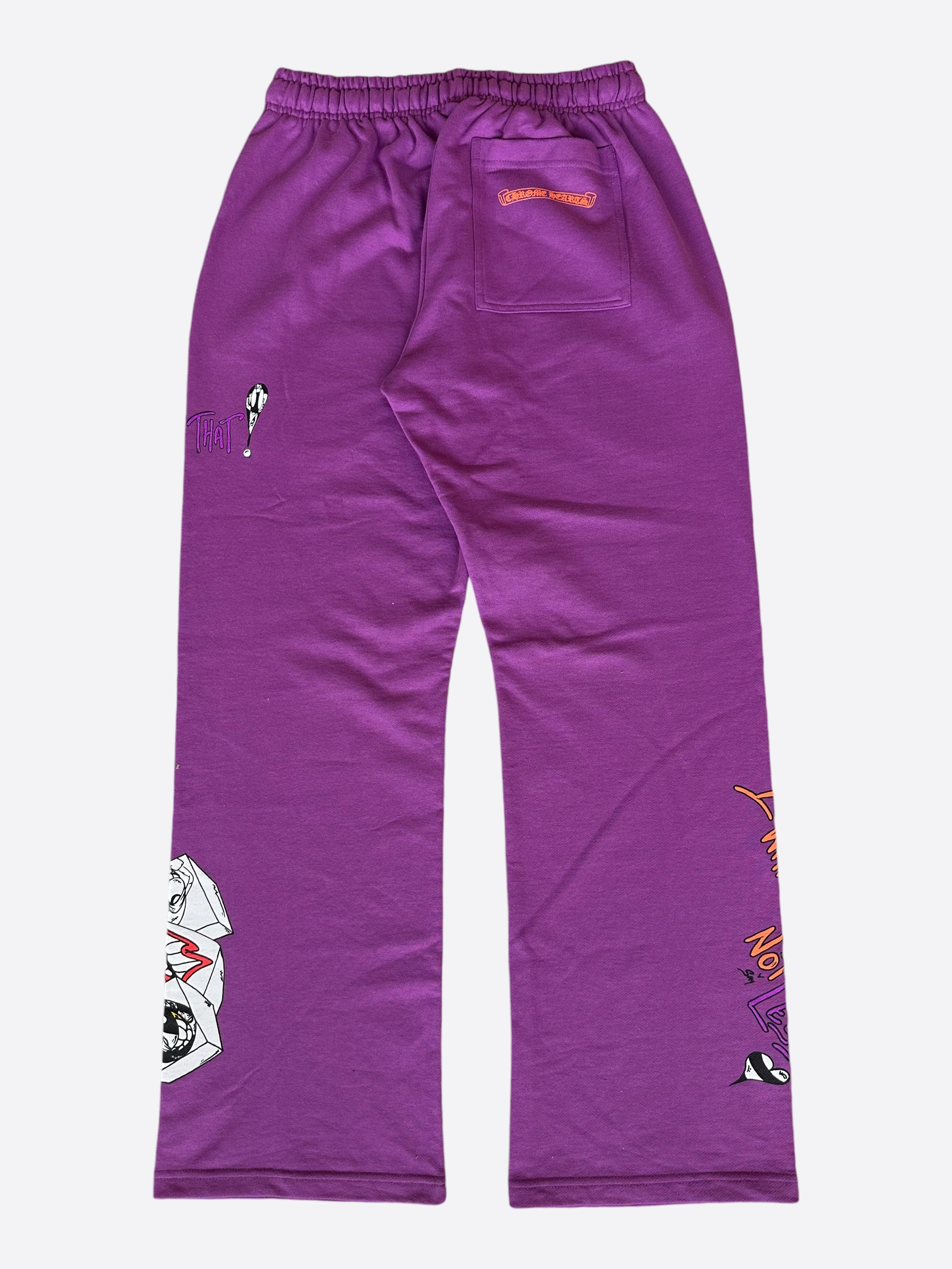 Chrome Hearts Matty Boy Purple More Not Less Sweatpants for Men - Luxury Streetwear Joggers for Casual Wear & Gym