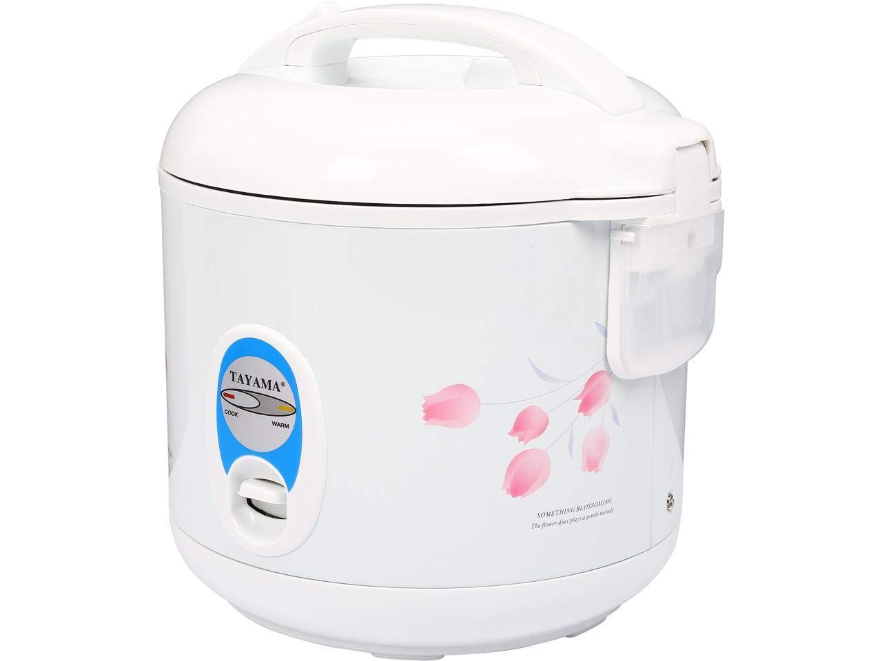 TRC-04 5-Cup Rice Cooker with Steam Basket - Cool Touch Exterior, Automatic Keep Warm Function - Perfect for Small Kitchens, Dorms & Office Lunch Prep (White)