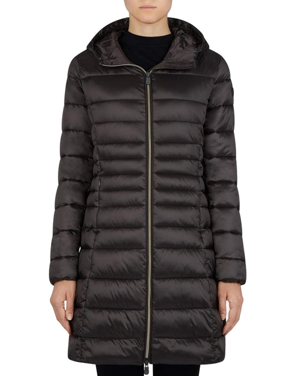 Save The Duck Women's IRIS Hooded Winter Coat - Waterproof & Windproof Puffer Jacket in Brown/Black (Size 2-M) - Perfect for Outdoor Activities, Skiing & Cold Weather Fashion