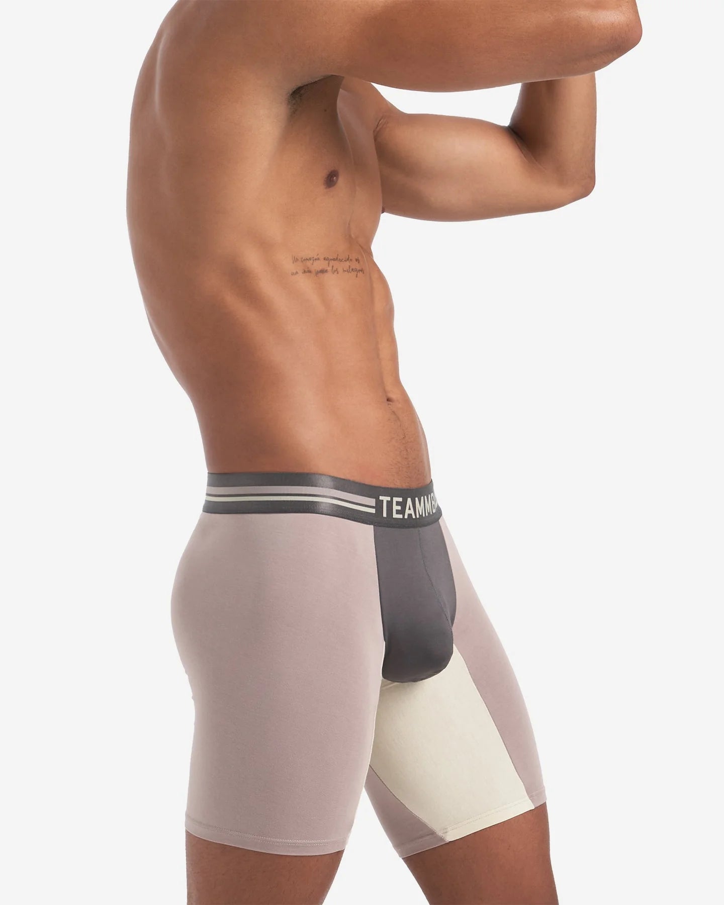 Teamm8 Bamboo Sports Boxer Briefs for Men - Soft Modal Mink Grey Underwear - Comfortable for Running, Gym & Daily Wear