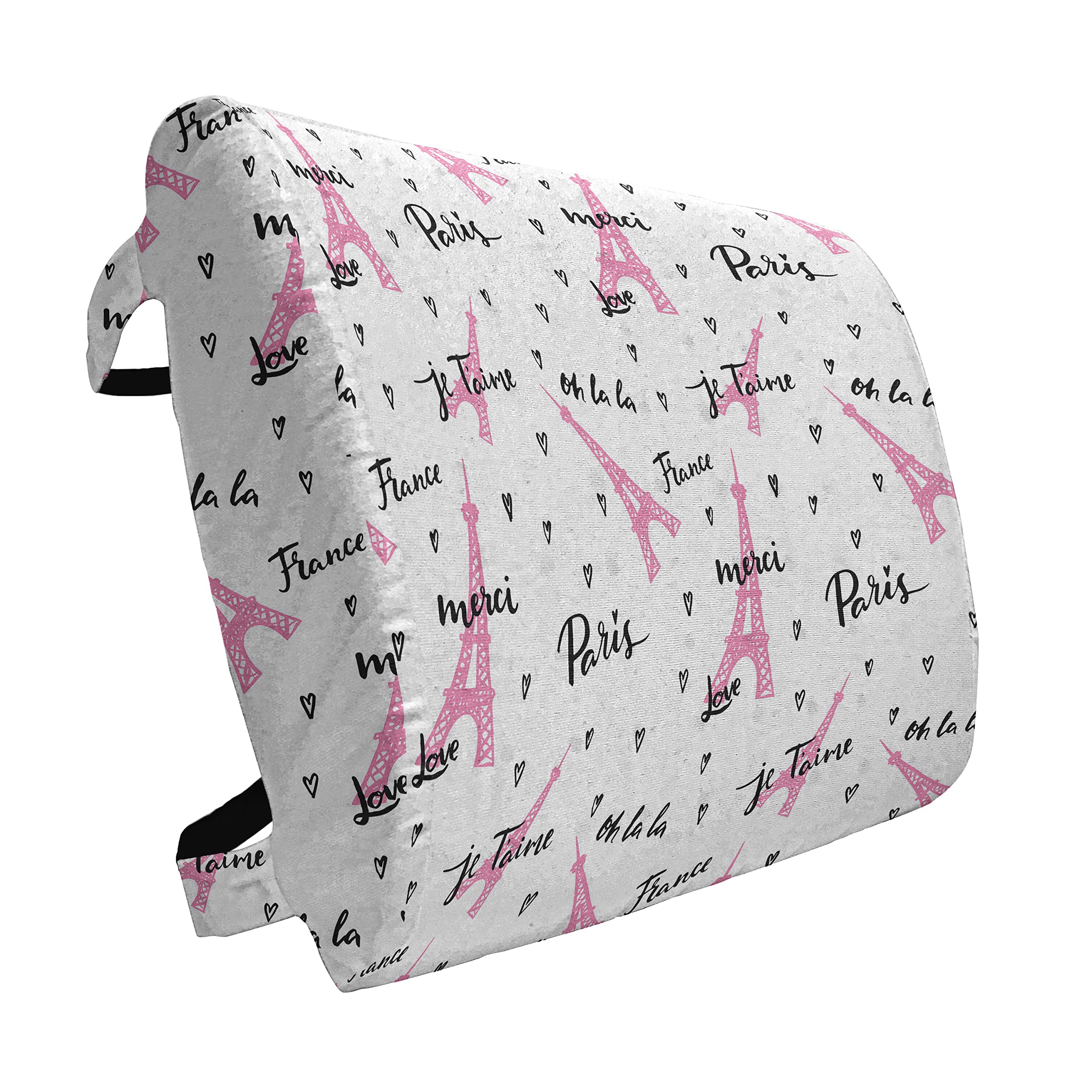 Ambesonne Paris Lumbar Support Pillow - Eiffel Tower Design with French 