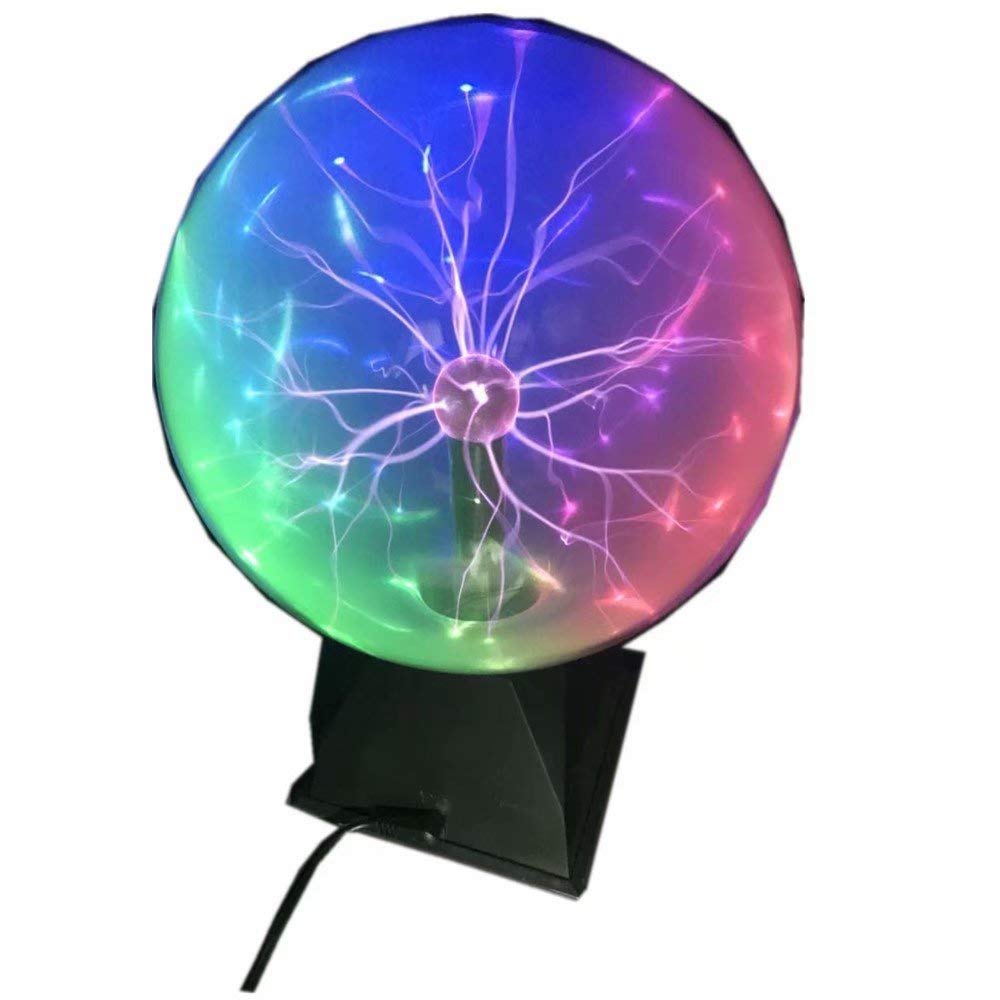 8 Inch Magic Plasma Ball Touch Sensitive Lamp - Sound Activated Nebula Sphere Lightning Globe with Electrostatic Flashing Effects - Science Night Light for Home Decor, Bedroom, Office & Party Atmosphere