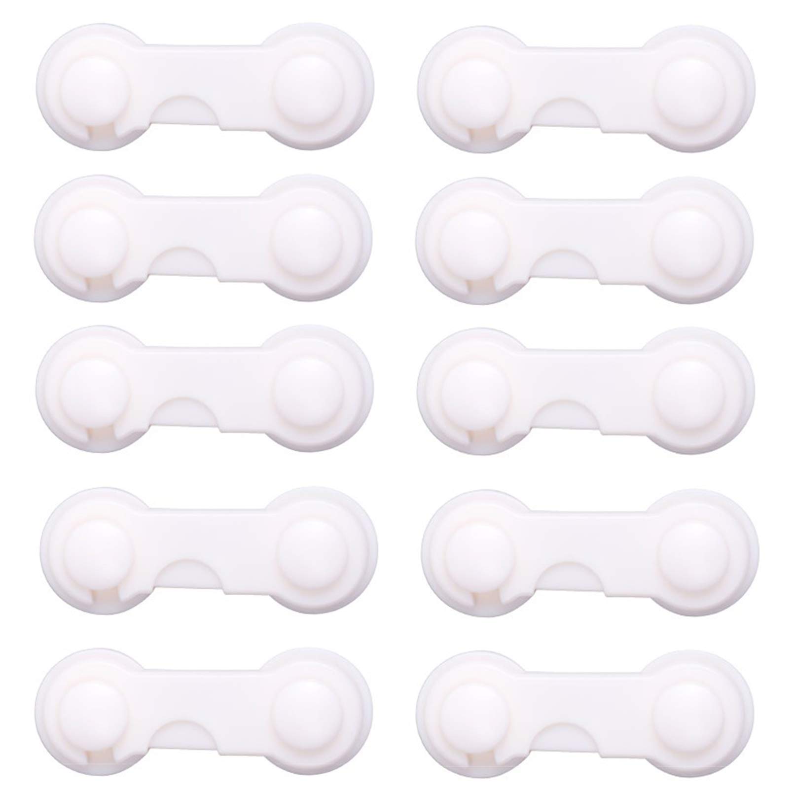 10-Pack Child Safety Cabinet Locks - Baby Proofing Locks for Kitchen Cabinets, Drawers, Fridge, Oven & Cupboards with Strong Adhesive Tape - White | Secure Your Home & Protect Toddlers from Hazards