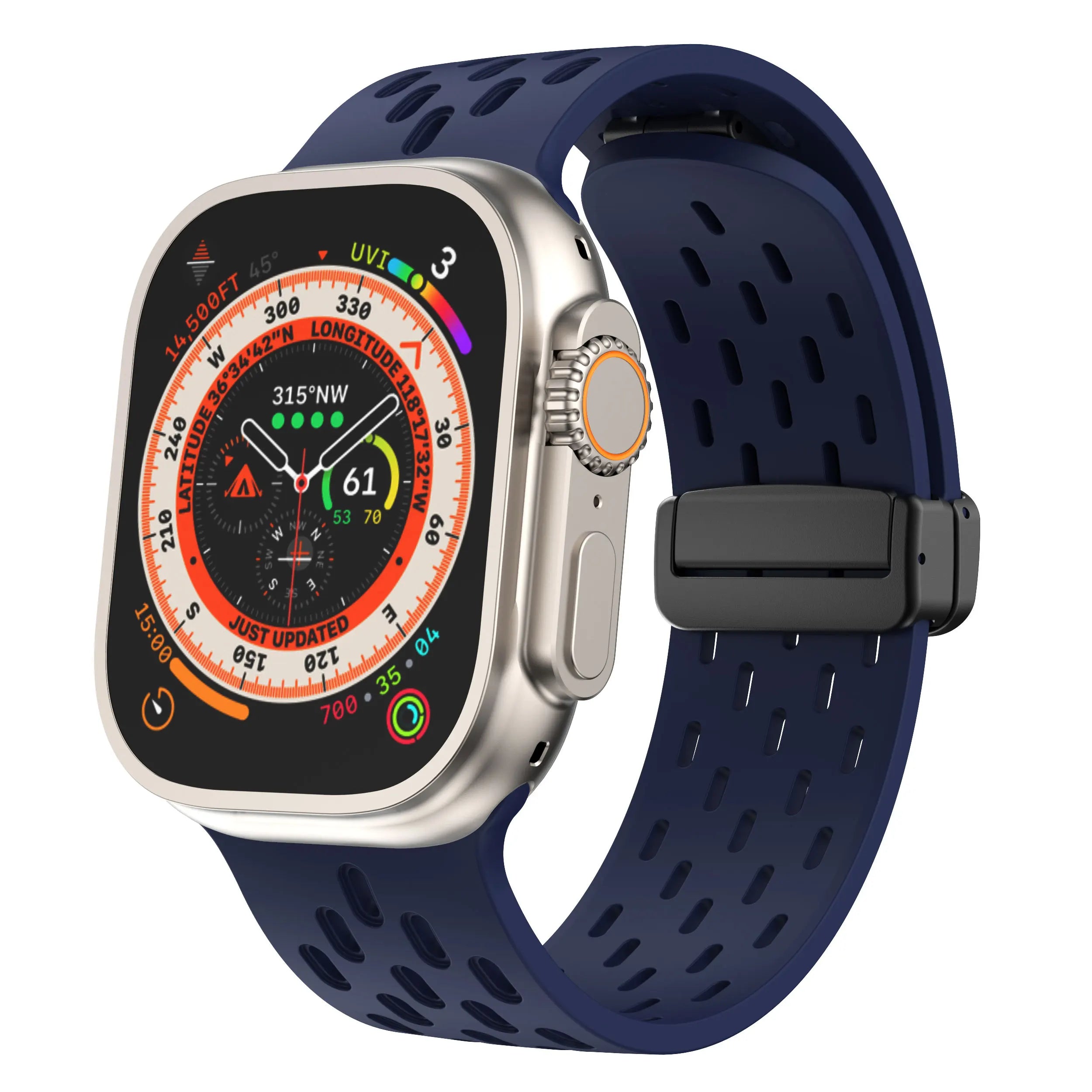 Breathable Silicone Magnetic Watch Bands - Adjustable & Comfortable Wristband for Apple Watch, Samsung, Fitbit - Perfect for Workouts, Running & Daily Wear