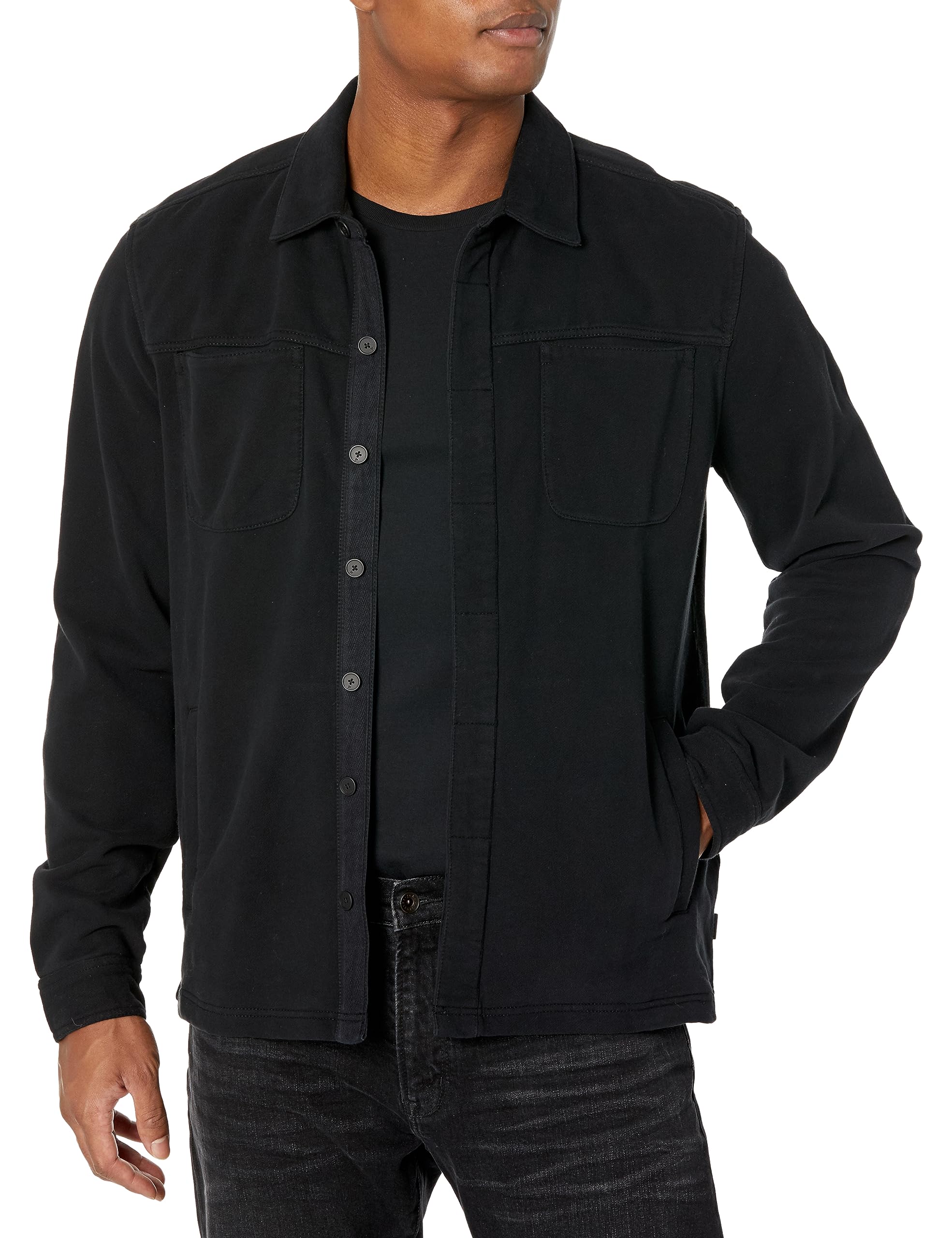 John Varvatos Men's Bushwick Shirt Jacket - Stylish Casual Blazer for Men | Perfect for Office, Date Night & Outdoor Events
