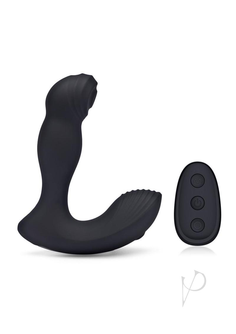 Blue Line Thumper Rechargeable Silicone Prostate Massager with Remote Control - Black | Powerful G-Spot & P-Spot Stimulator for Men & Women | Perfect for Couples Play & Solo Pleasure