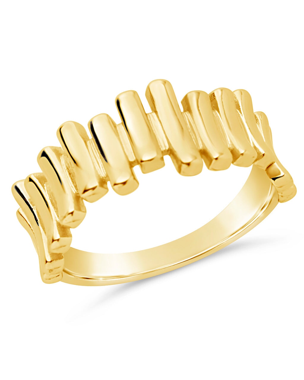 Joss Staggered Band Ring for Women - Stackable Minimalist Gold Plated Rings Set - Perfect for Layering, Everyday Wear & Gift Giving