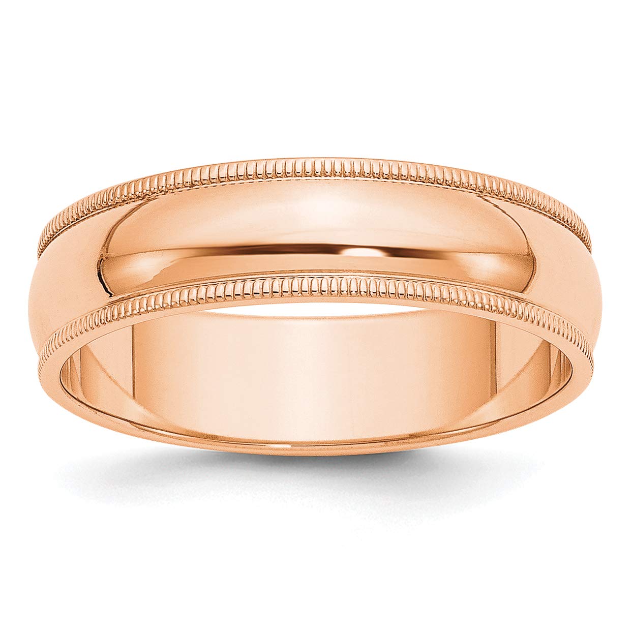 14K Solid Yellow Gold & Rose Gold 6mm Milgrain Half-Round Wedding Band Ring for Men & Women - Perfect for Anniversaries, Engagements, and Everyday Elegance