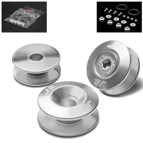 Silver J2 Aluminum Trunk Quick Release Fastener Kit for Car Bumpers