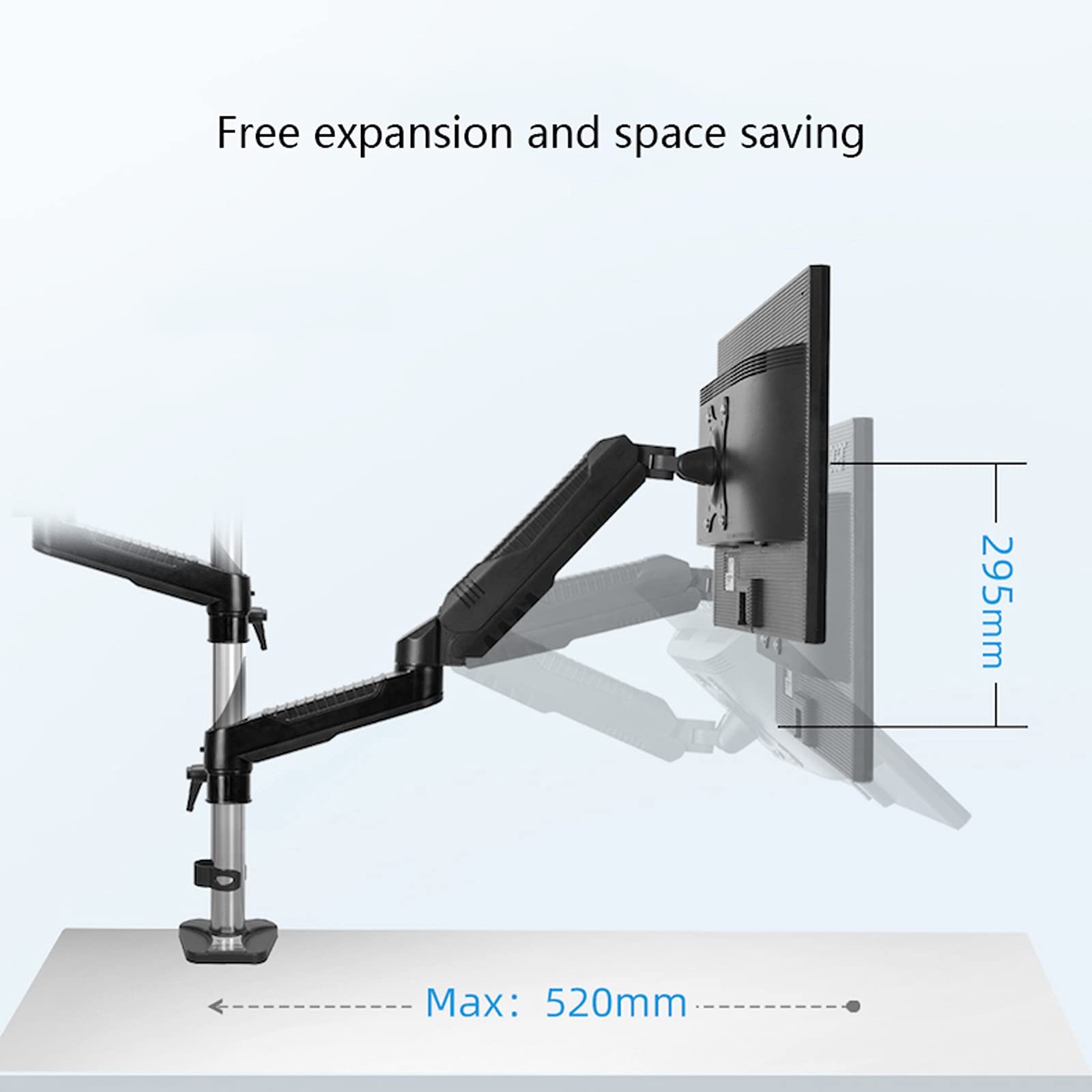 Dual Monitor Stand with Laptop Mount - Adjustable 2-in-1 Desk Mount Arm for Computer Screens, VESA 75/100mm Compatible, Heavy Duty C-Clamp (Column 40) - Perfect for Home Office, Gaming Setup & Workspace Organization