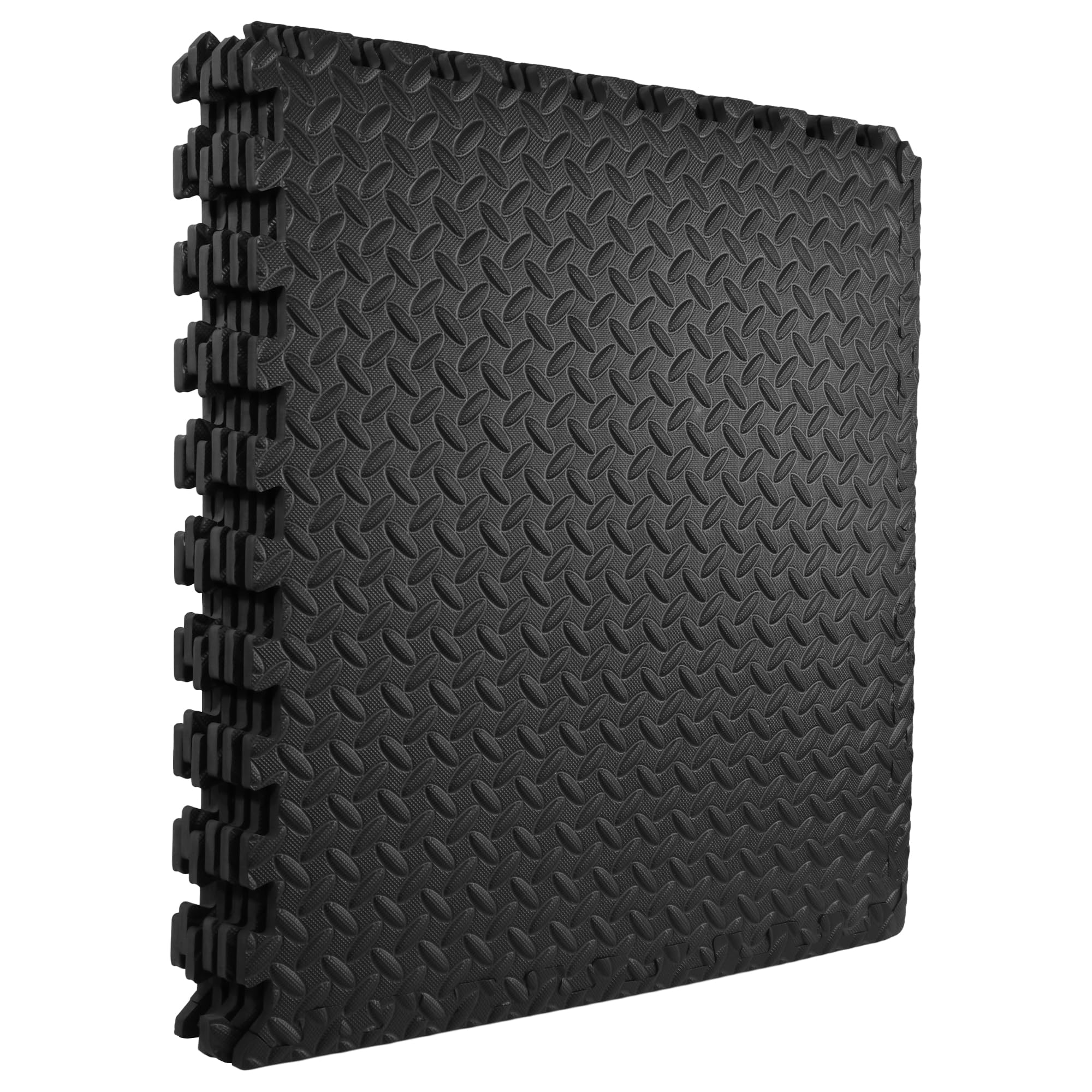 Signature Fitness EVA Foam Interlocking Puzzle Exercise Mat - Non-Slip Flooring for MMA, Yoga, Gymnastics & Home Gym - Multiple Sizes - Perfect for Workouts, Playrooms & Garage Gyms