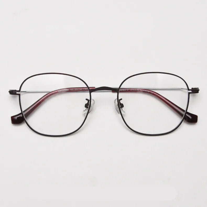 CCspace Unisex Full Rim Oval Square Titanium Eyeglasses - Lightweight Durable Frame for Men & Women - Perfect for Reading, Work & Daily Wear (Model 300722)
