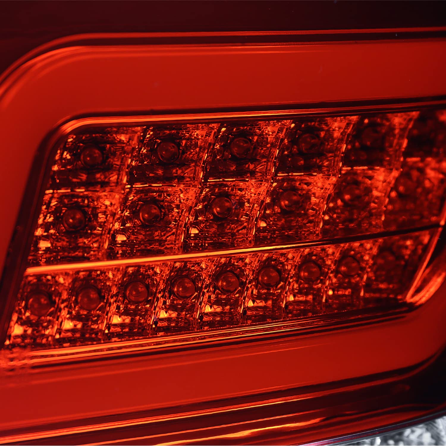 Spec-D Tuning Red LED Bar Tail Lights for 2006-2011 Mercedes-Benz W164 ML-Class - Left & Right Pair Assembly - Enhance Style & Night Visibility for SUV Driving
